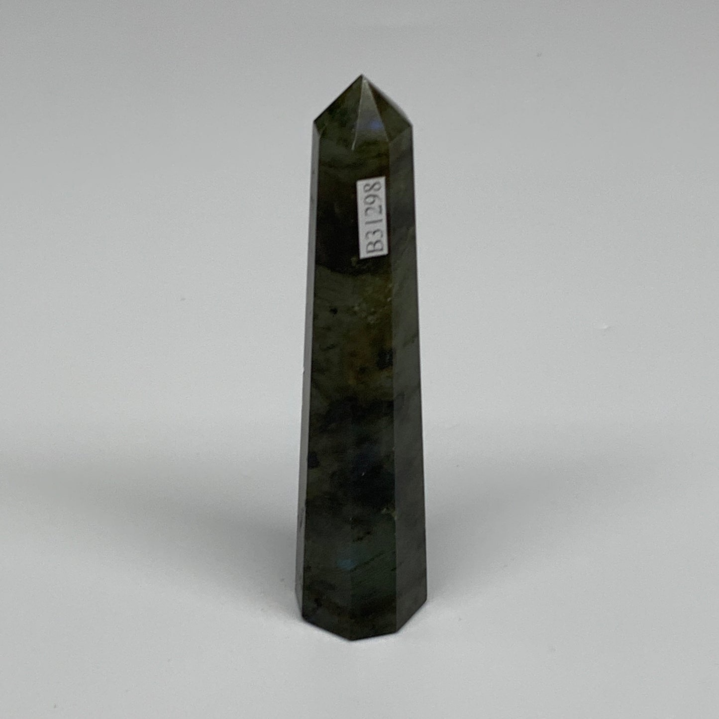 70.8g, 4"x0.8", Labradorite Tower Point Crystal @Madagascar, B31298