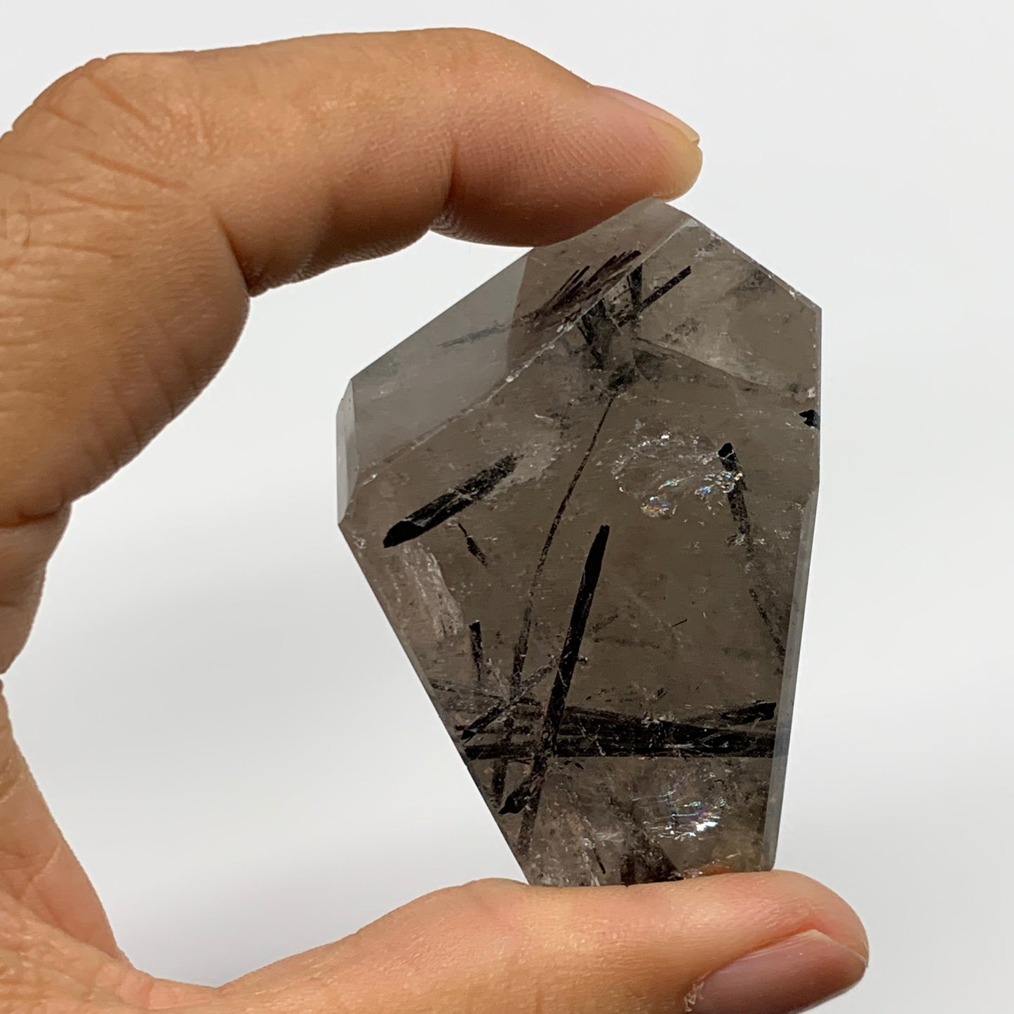 2.59 lb, 1.2"-2.6", 15 pcs, Black Tourmaline Rutile Quartz Crystal Freeform, B27