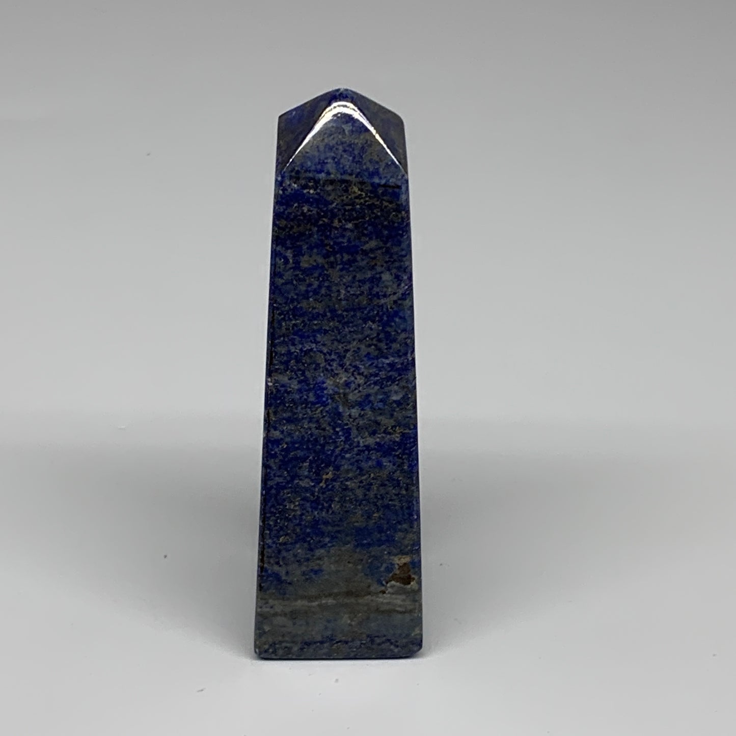 281.4g, 4.7"x1.3"x1.3", Natural Lapis Lazuli Tower Point Obelisk Afghanistan,B30
