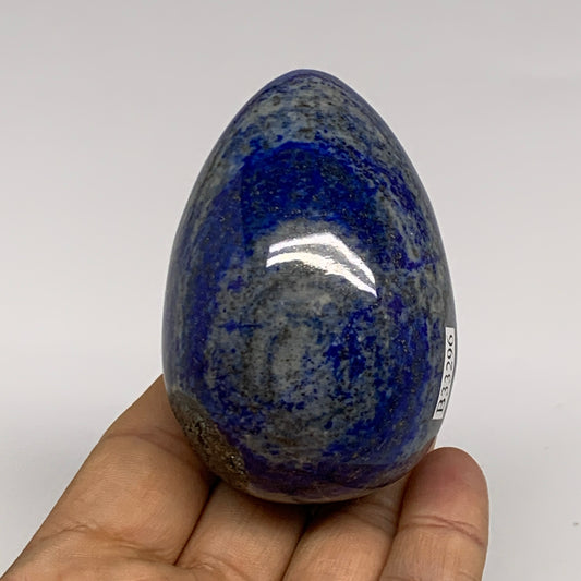 0.55 lbs,  2.7"x1.9", Natural Lapis Lazuli Egg Polished @Afghanistan, B33296