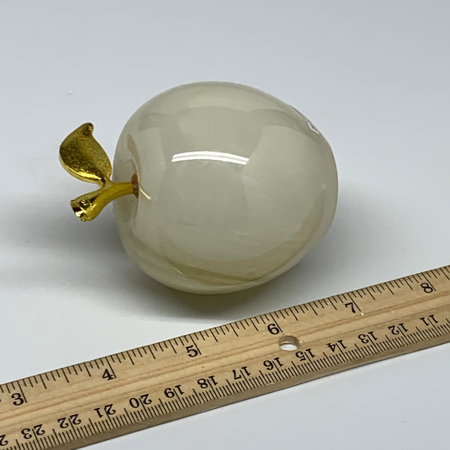 375g, 2.3"x2.4" Natural Green Onyx Apple Gemstone from Afghanistan, B31989