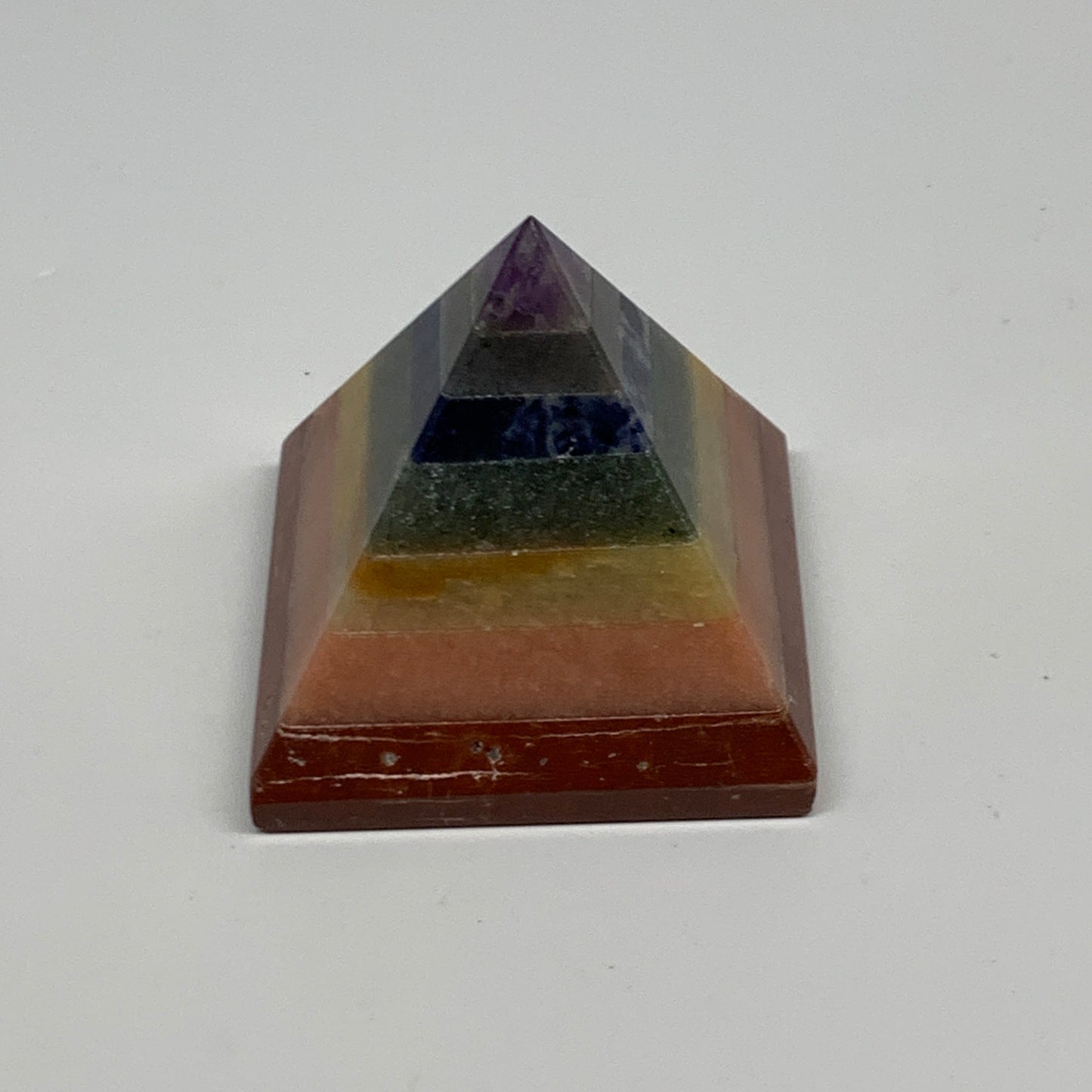 154.7g, 2"x2.1", 7 Chakra Pyramid Bonded Gemstone,Healing Crystal, B29803
