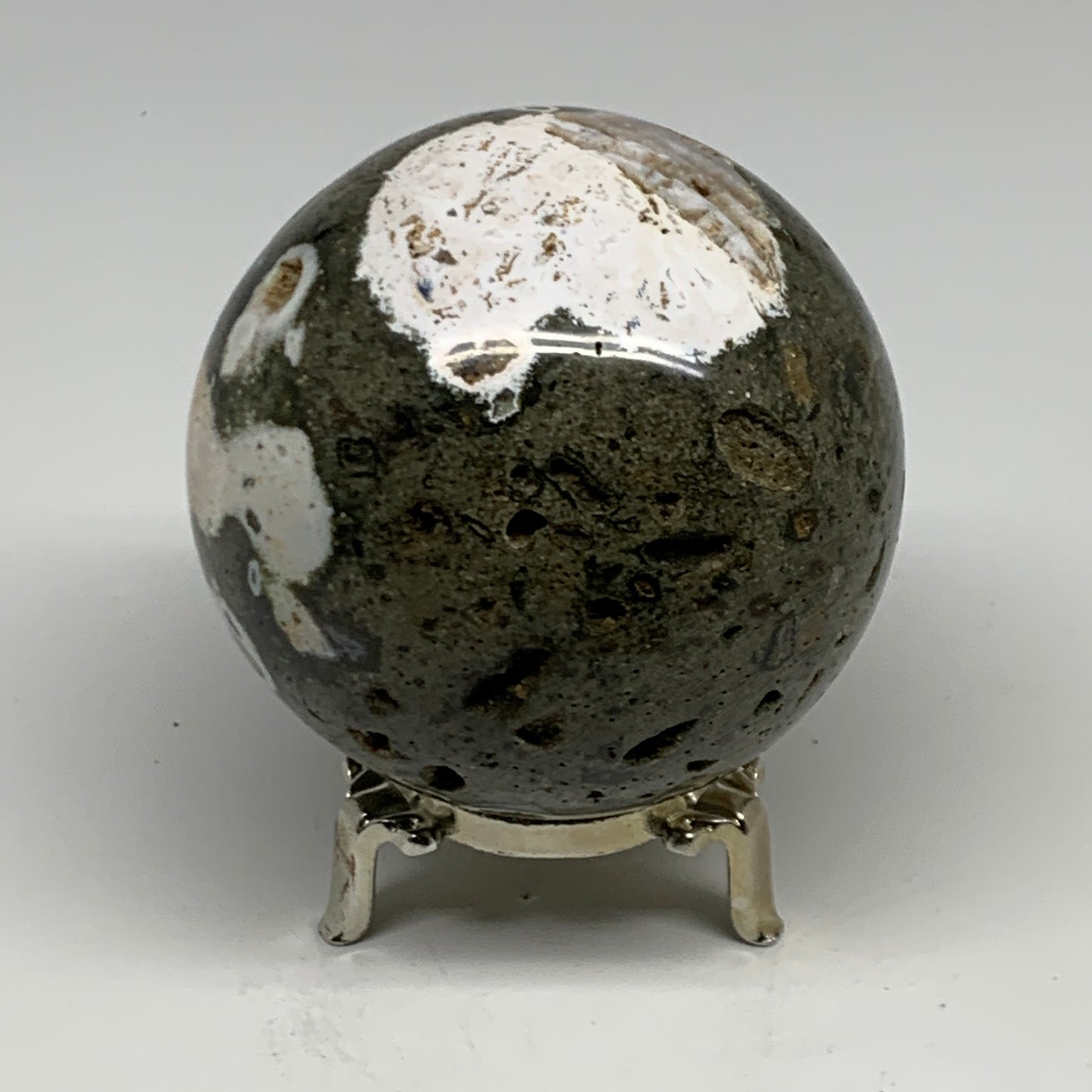 1.36 lbs, 3.1" (79mm), Ocean Jasper Sphere Geode Crystal Reiki @Madagascar, B298