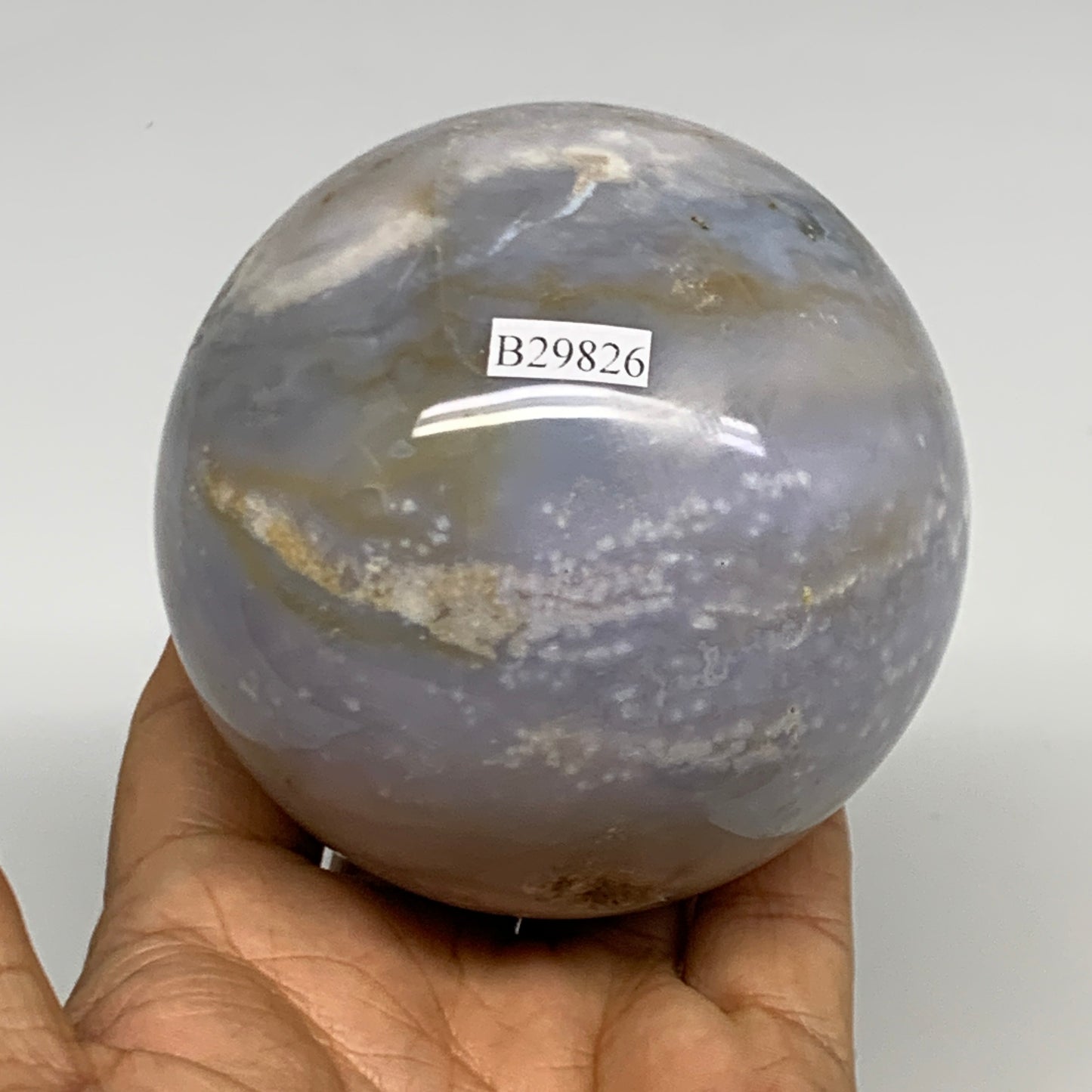 1.54 lbs, 3.1" (79mm), Ocean Jasper Sphere Geode Crystal Reiki @Madagascar, B298