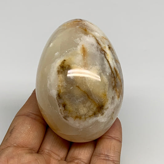272g, 2.8"x2" Natural Green Onyx Egg Gemstone Mineral, from Pakistan, B32016