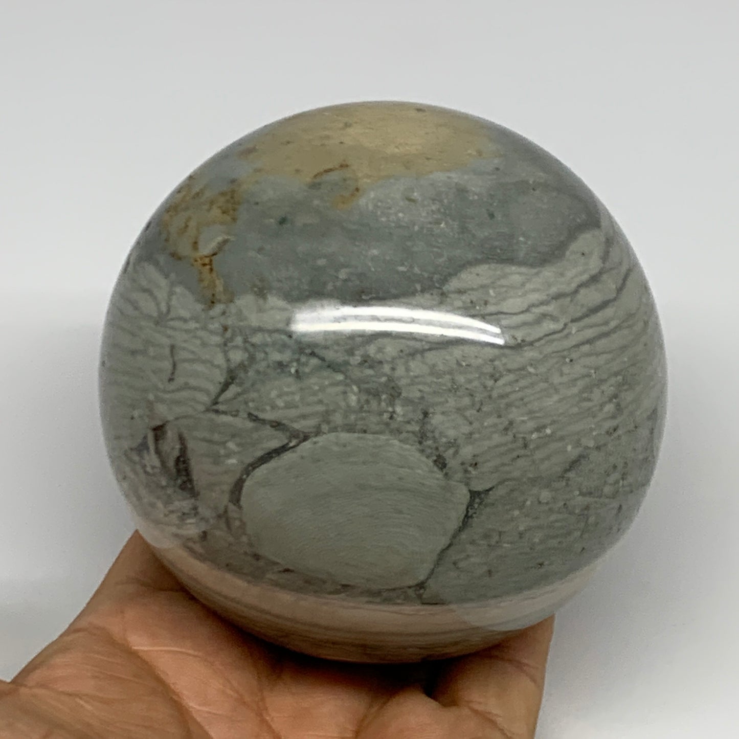1.99 lbs, 3.4" (87mm), Polychrome Jasper Sphere Ball Crystal @Madagascar, B29829