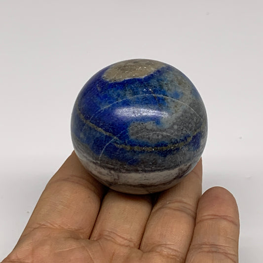 154g, 1.8"(46mm), Lapis Lazuli Sphere Ball Gemstone @Afghanistan, B33357