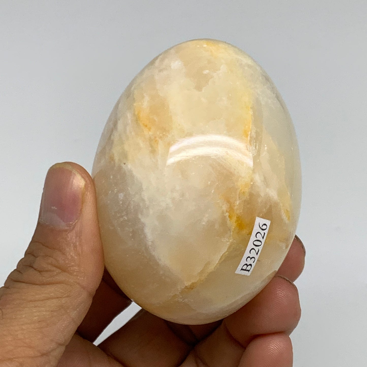 254g, 2.7"x2" Natural Green Onyx Egg Gemstone Mineral, from Pakistan, B32026