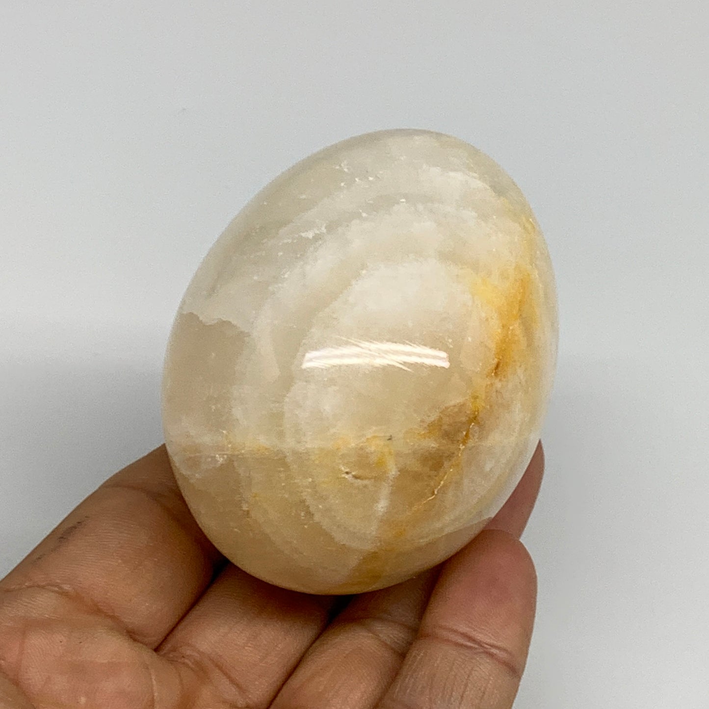 254g, 2.7"x2" Natural Green Onyx Egg Gemstone Mineral, from Pakistan, B32026