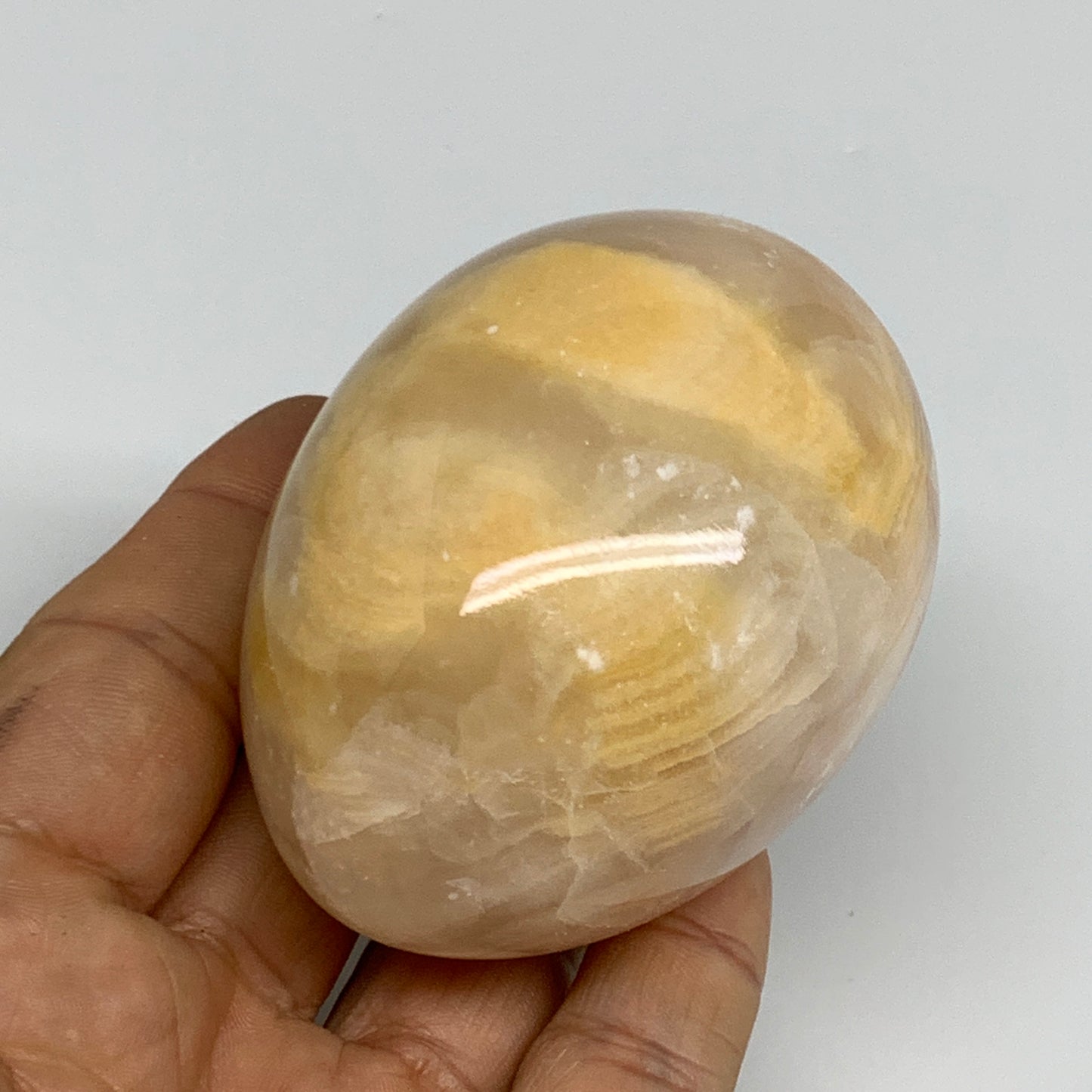 264g, 2.7"x2" Natural Green Onyx Egg Gemstone Mineral, from Pakistan, B32028
