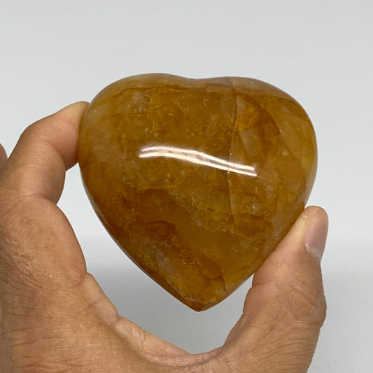 211.6g, 2.5"x2.5"x1.5" Yellow Healing Quartz Heart Crystal @Madagascar, B30554