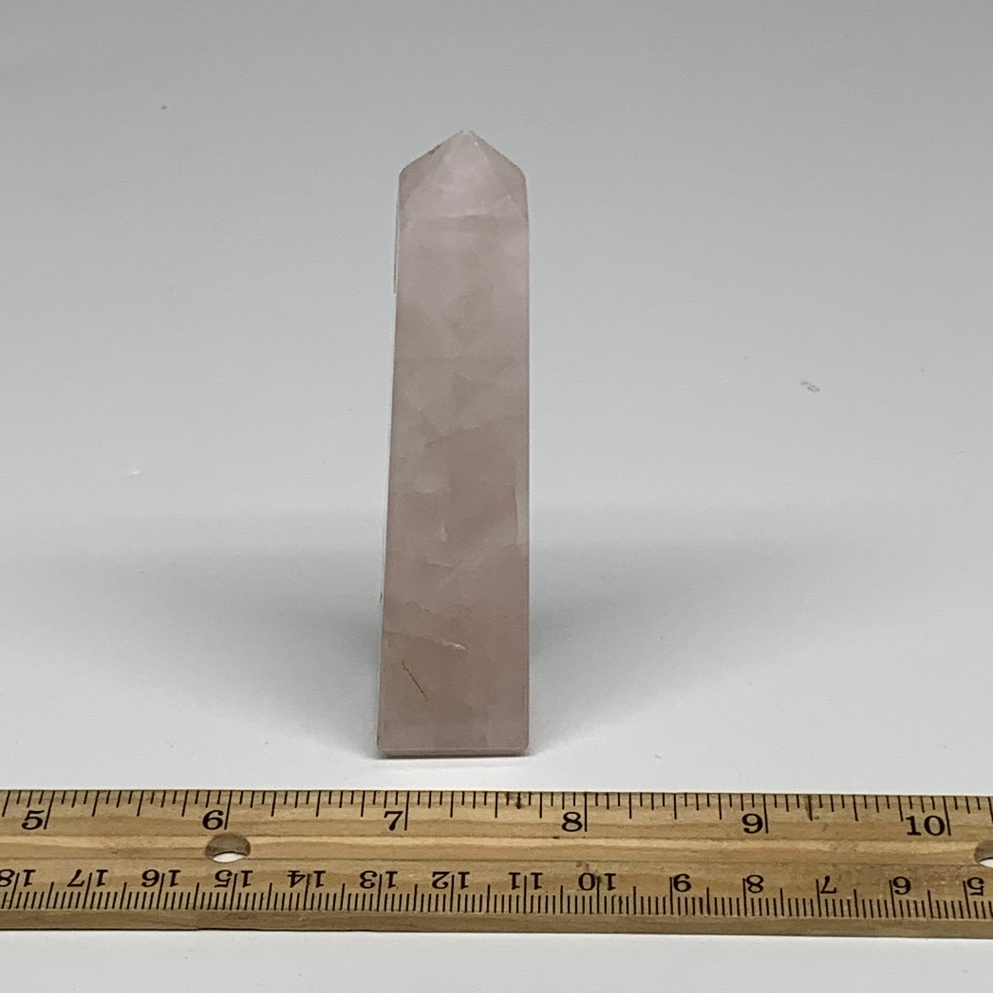 94.3g,3.9"x0.9"x0.9" Rose Quartz Tower Obelisk Point Crystal @Brazil, B31397