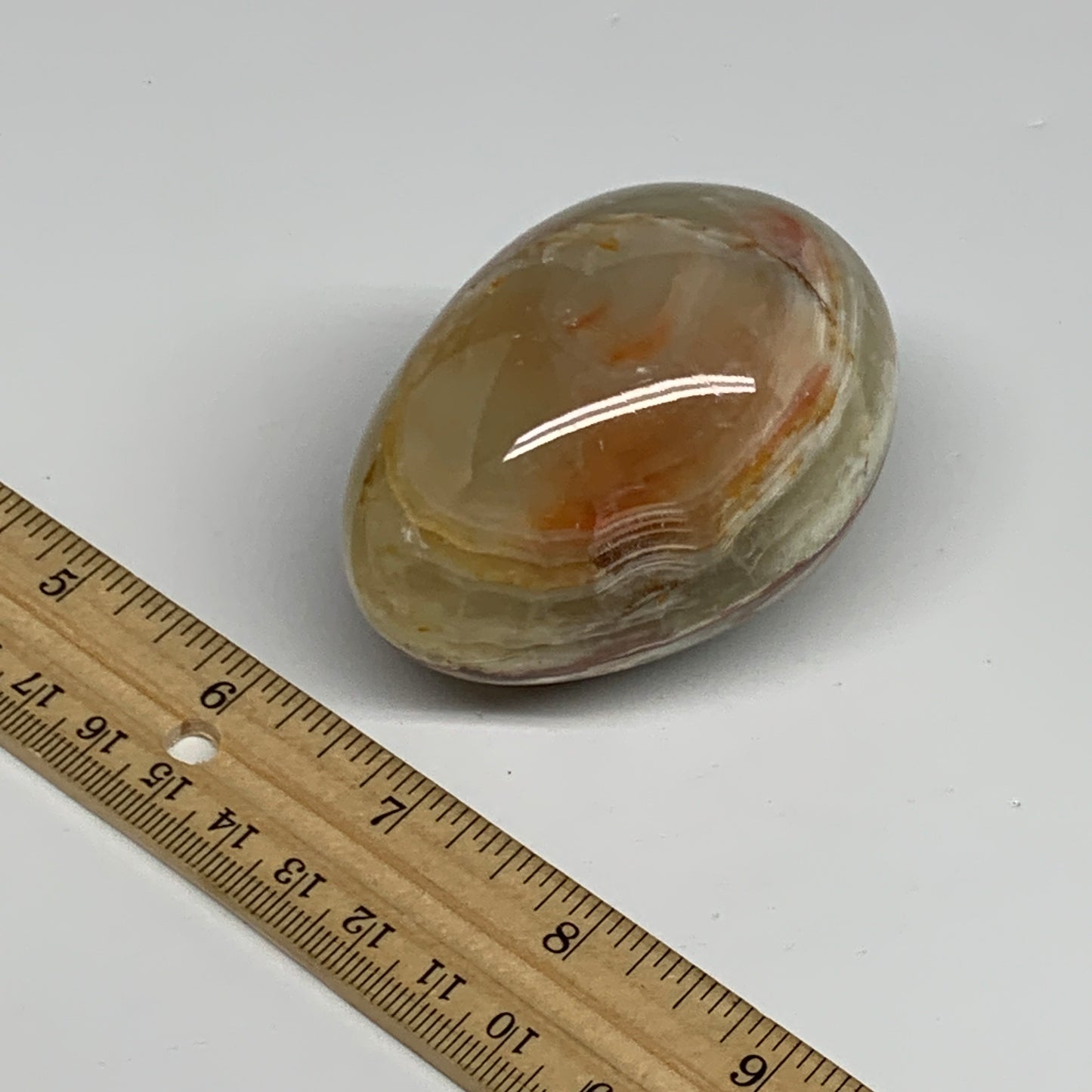260g, 2.8"x2" Natural Green Onyx Egg Gemstone Mineral, from Pakistan, B32035