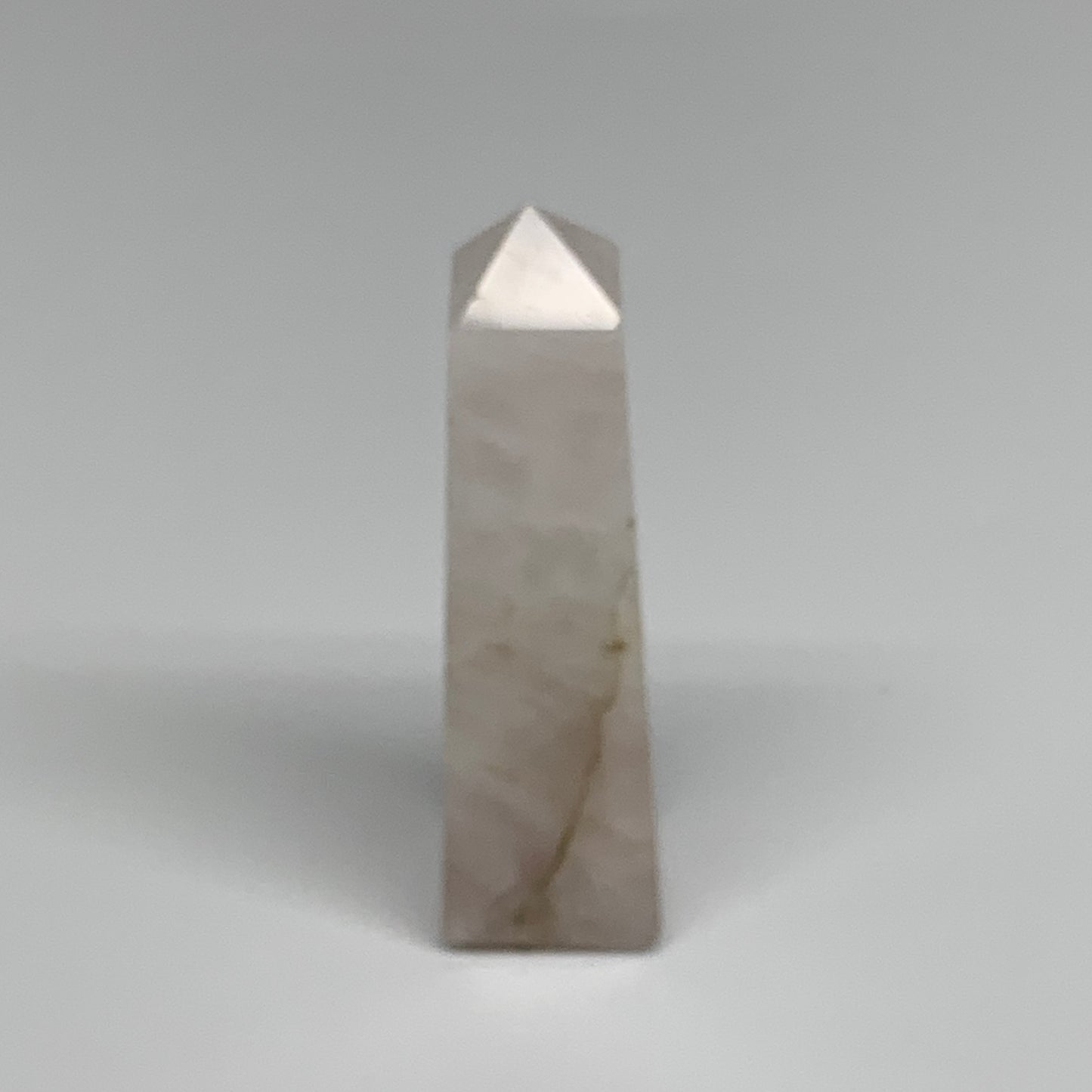 89.9g,3.3"x0.9"x1" Rose Quartz Tower Obelisk Point Crystal @Brazil, B31401
