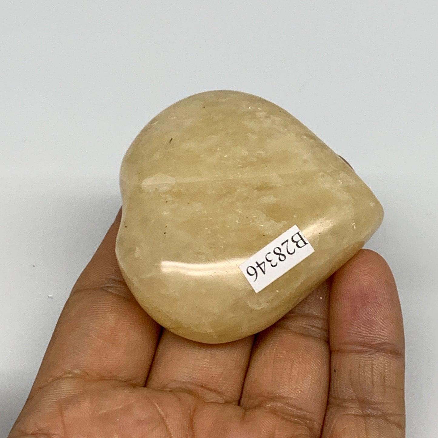 90.8g,2.1"x2.1"x0.8" Natural Yellow Aventurine Heart Crystal Stone @India, B2834