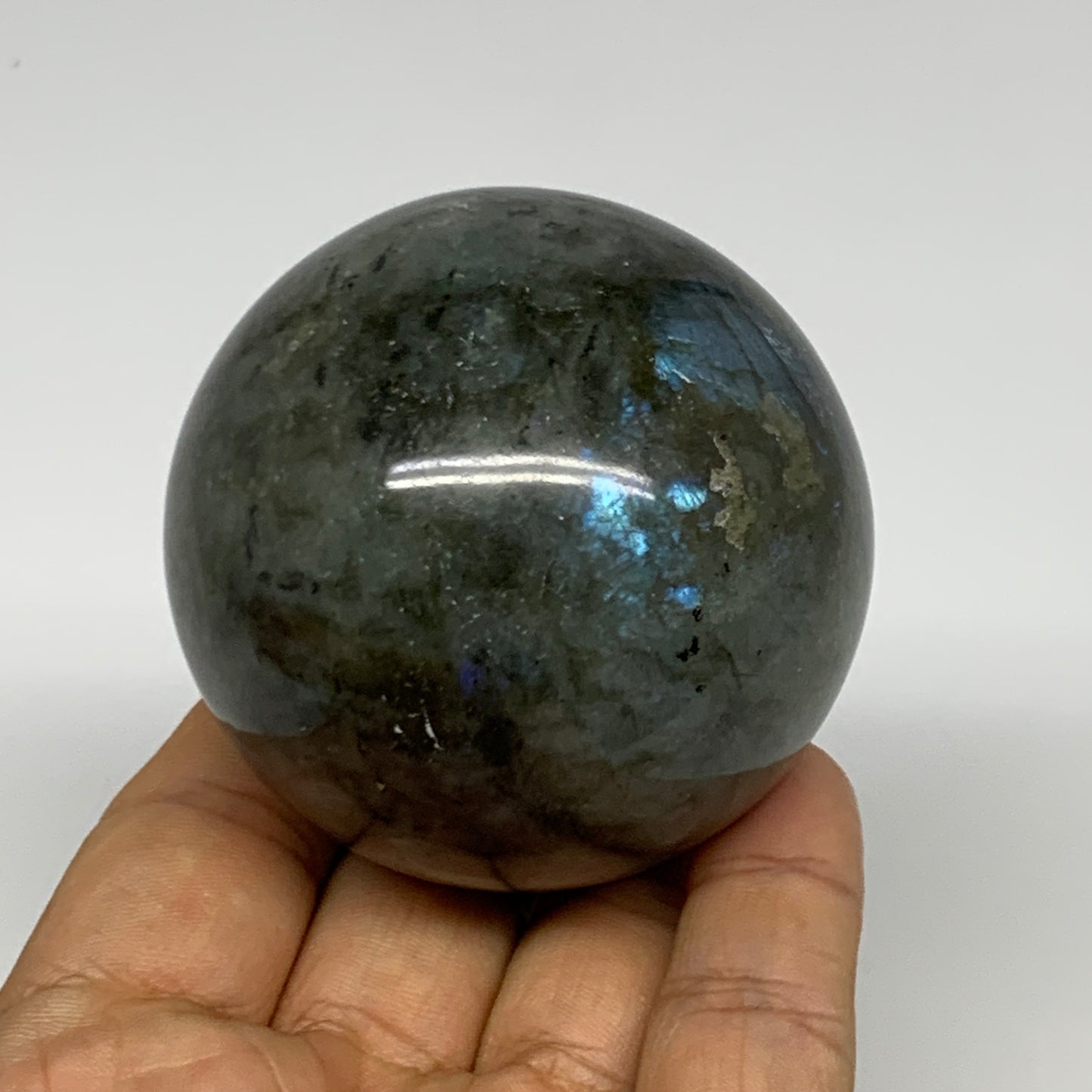 288.4g, 2.3"(59mm), Labradorite Sphere Gemstone,Crystal @Madagascar, B29873