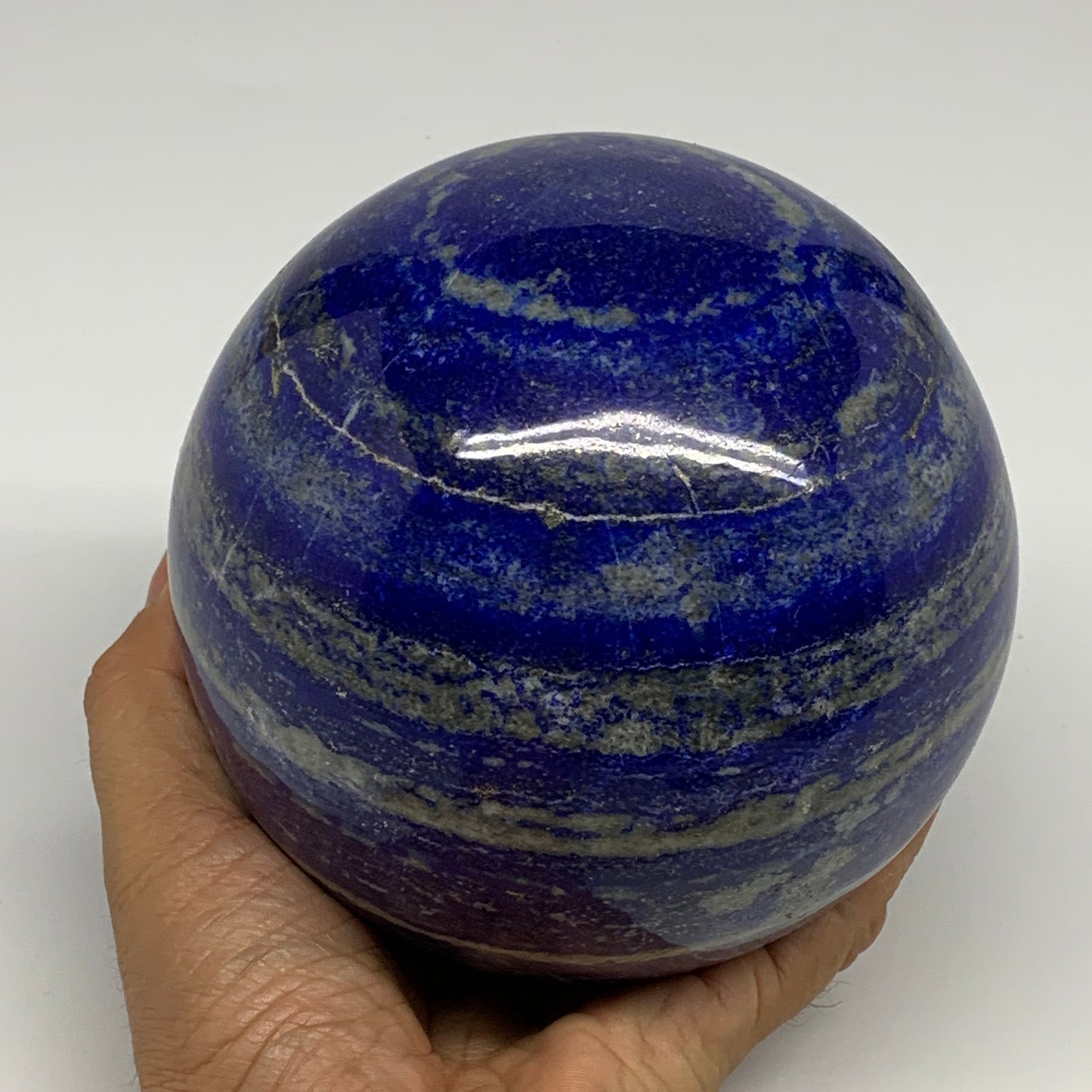 6.95 lbs,4.6"(111mm), Lapis Lazuli Sphere Ball Gemstone @Afghanistan, B27549