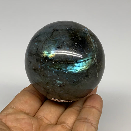 309.5g, 2.4"(60mm), Labradorite Sphere Gemstone,Crystal @Madagascar, B29874
