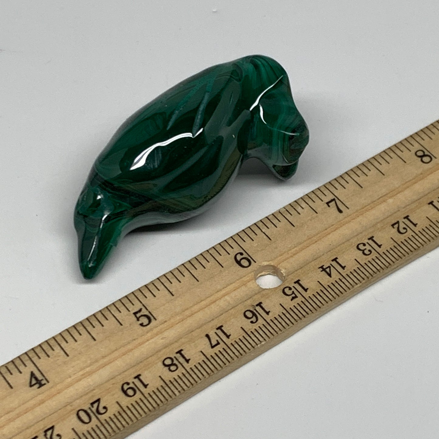 72.9g, 2"x1"x1" Natural Solid Malachite Penguin Figurine @Congo, B32730