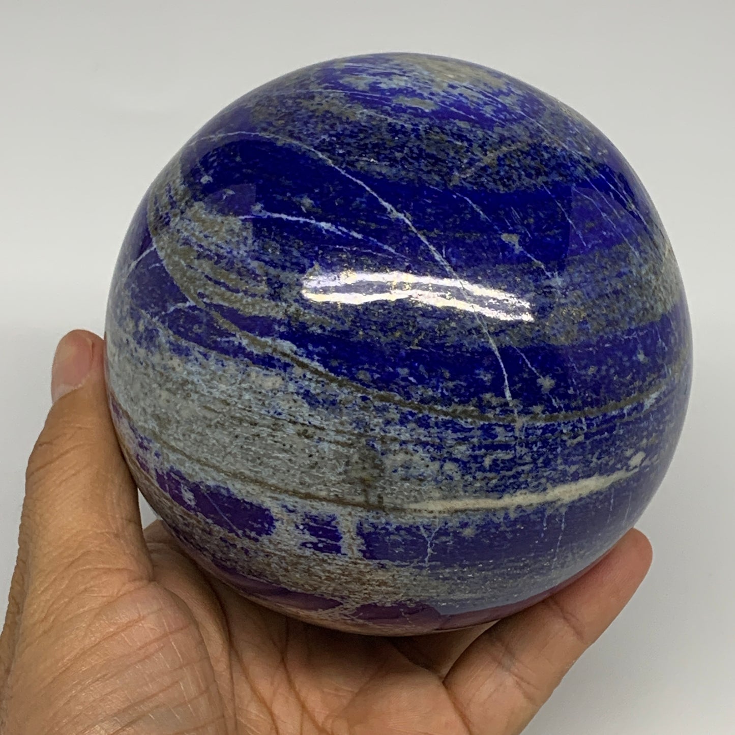 3.7 lbs,3.9"(98mm), Lapis Lazuli Sphere Ball Gemstone @Afghanistan, B27551