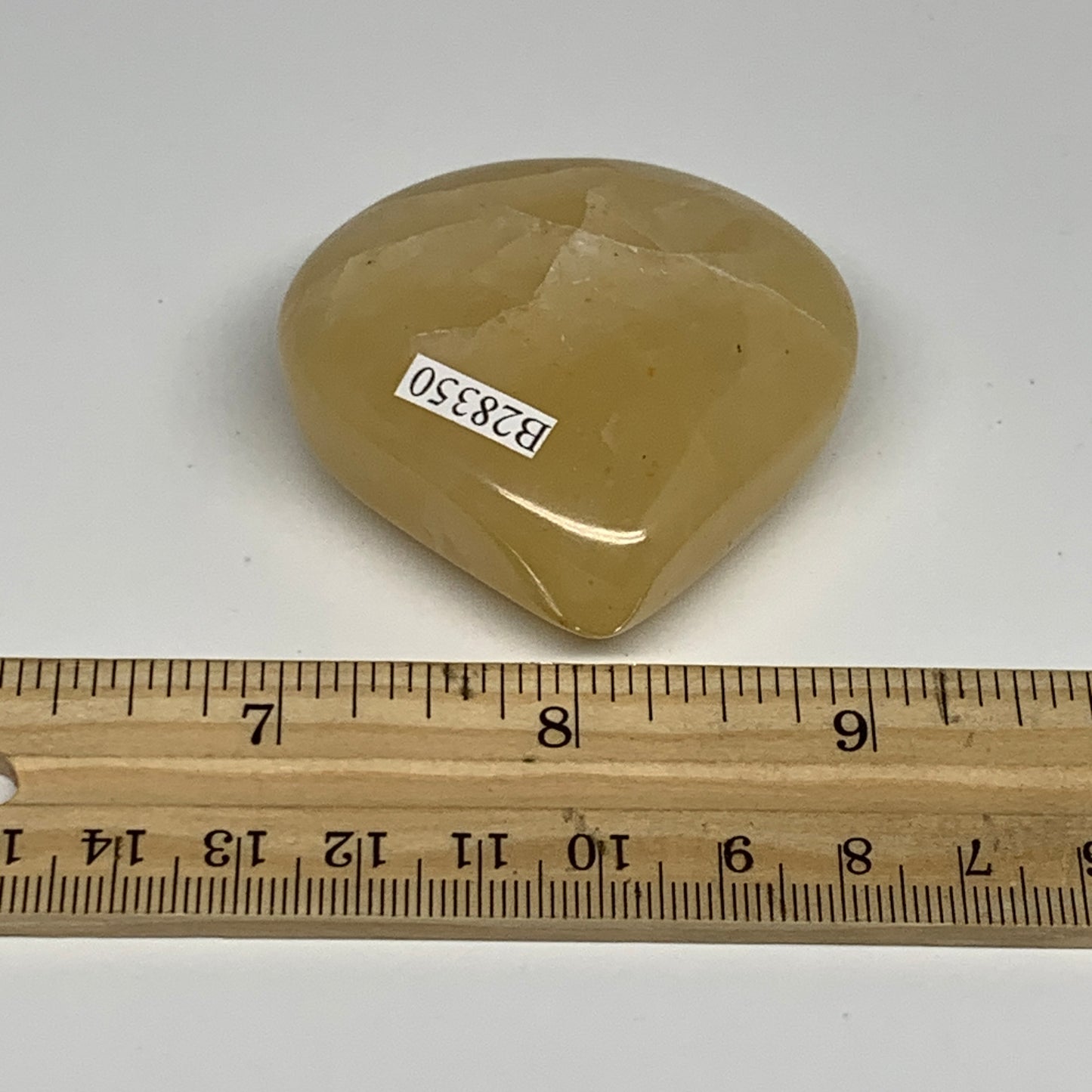 83.2g,2"x2.1"x0.8" Natural Yellow Aventurine Heart Crystal Stone @India, B28350