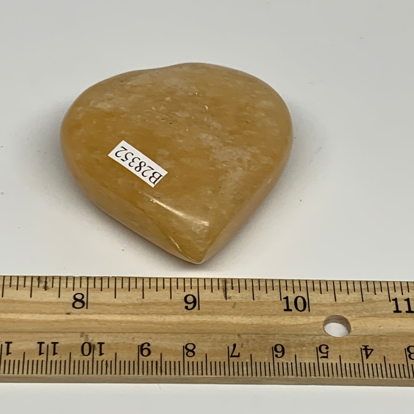 108.3g,2.2"x2.2"x0.9" Natural Yellow Aventurine Heart Crystal Stone @India, B283
