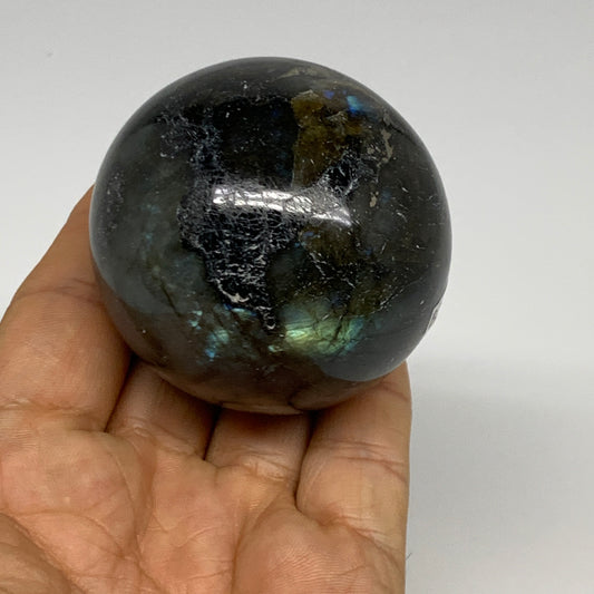237g, 2.2"(55mm), Labradorite Sphere Gemstone,Crystal @Madagascar, B29880