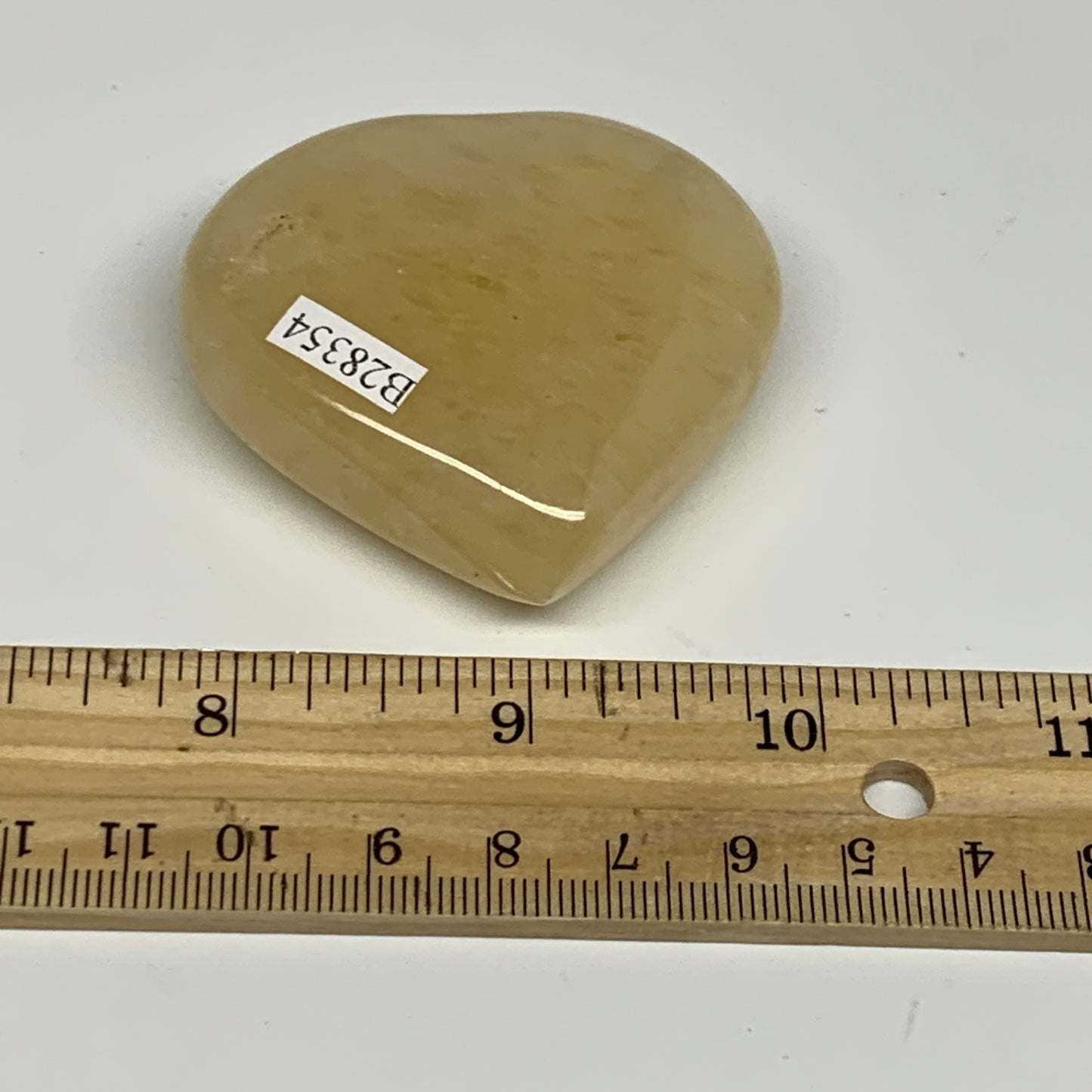 85.1g,2.1"x2.2"x0.7" Natural Yellow Aventurine Heart Crystal Stone @India, B2835
