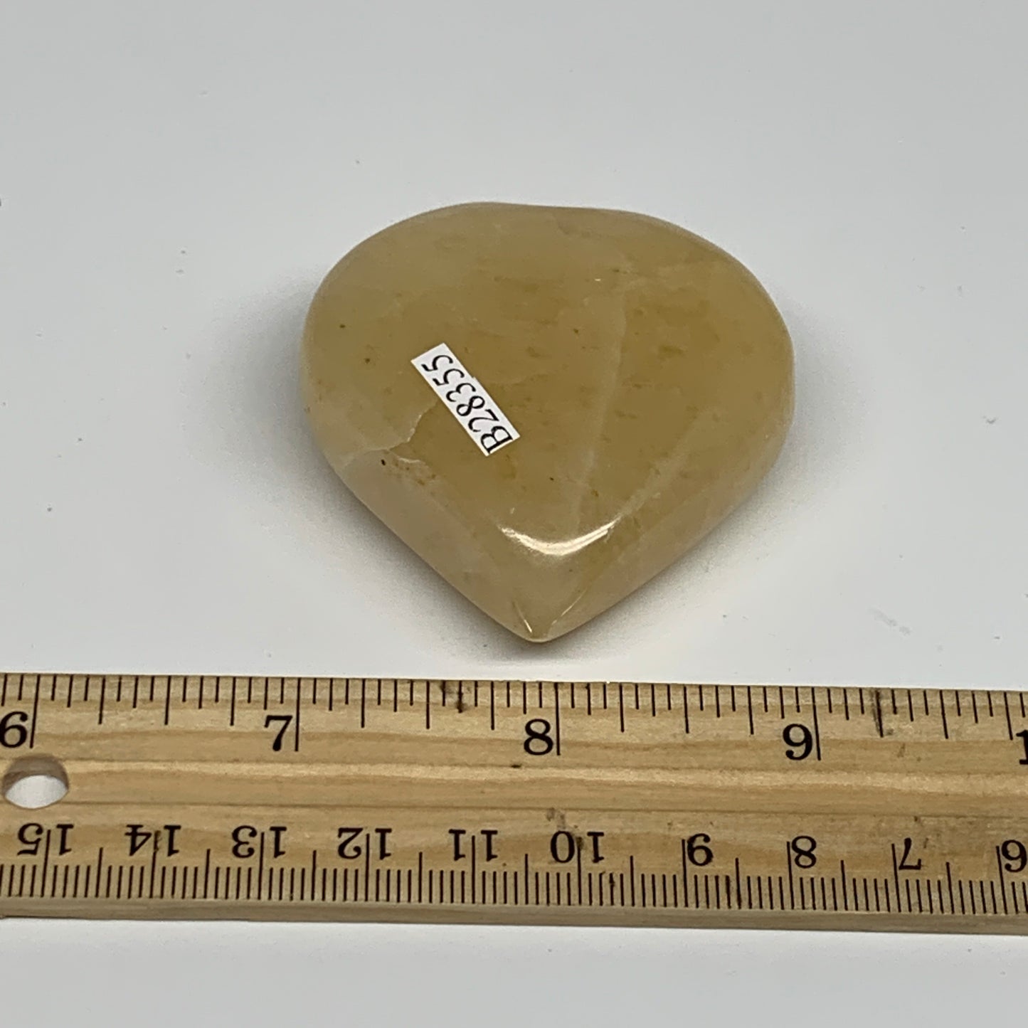 87g,2"x2"x0.8" Natural Yellow Aventurine Heart Crystal Stone @India, B28355