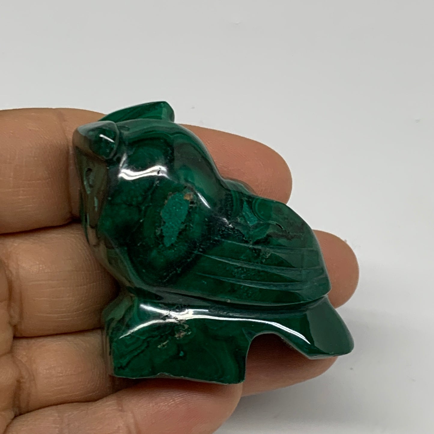 90g, 2.4"x1.8"x0.9" Natural Solid Malachite Penguin Figurine @Congo, B32749