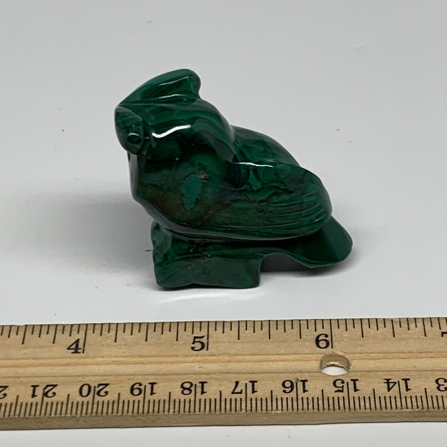 90g, 2.4"x1.8"x0.9" Natural Solid Malachite Penguin Figurine @Congo, B32749