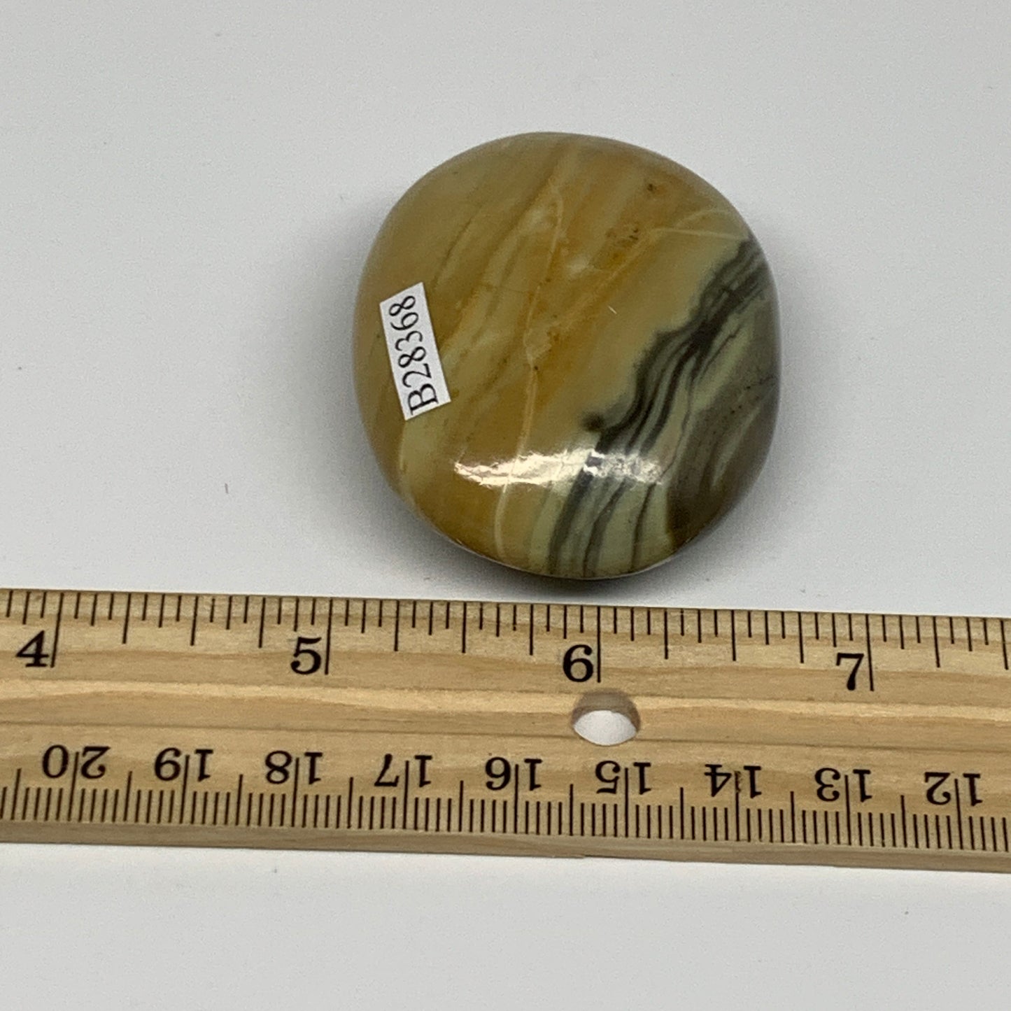 71.5g, 2.1"x1.7"x0.9", Natural Serpentine Palm-Stone Reiki @India, B28368