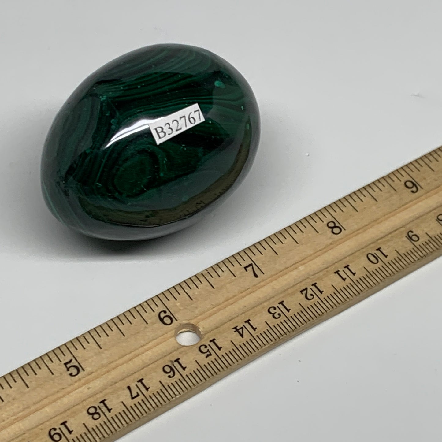 234.5g, 2.3"x1.7", Natural Solid Malachite Egg Polished Gemstone @Congo, B32767