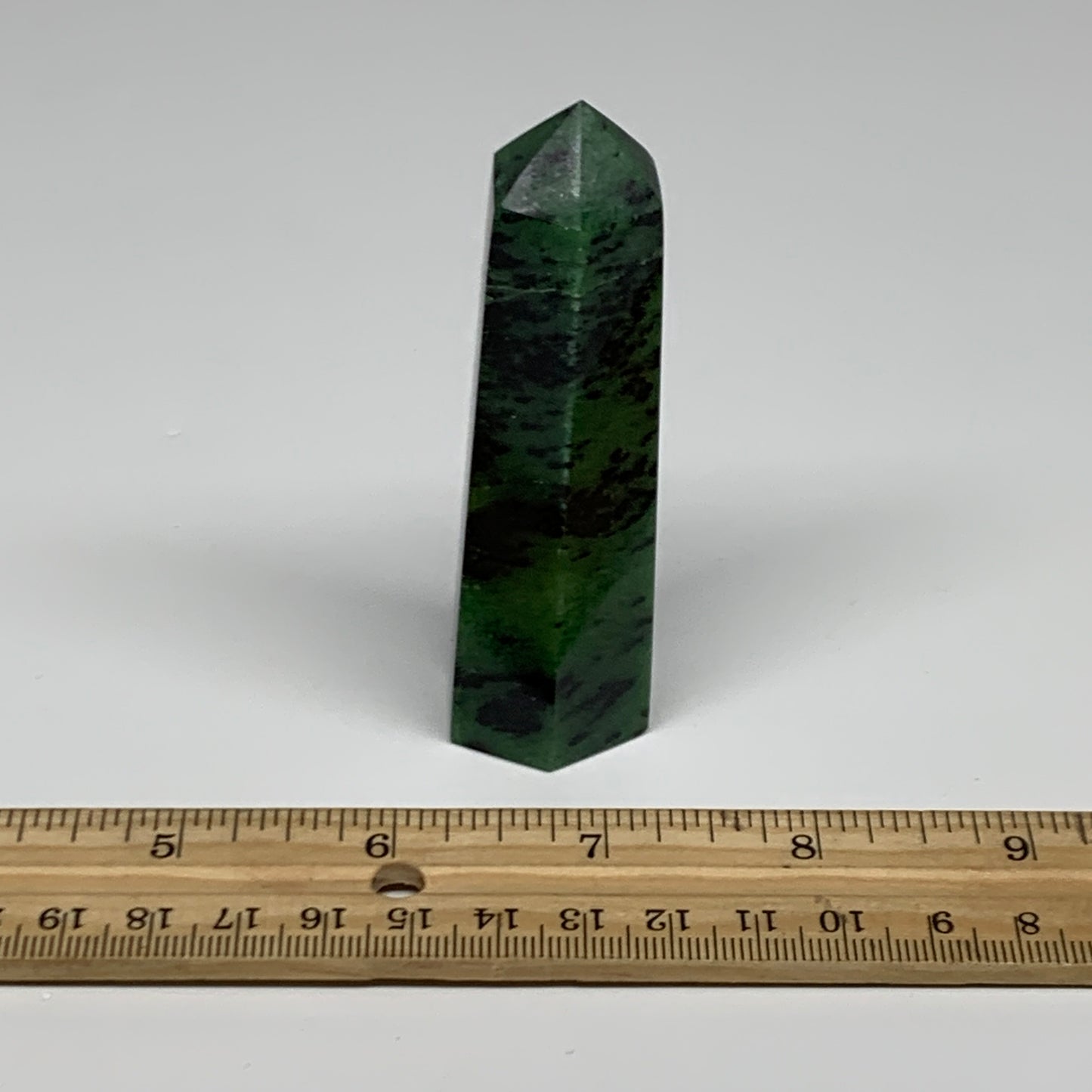 111.9g, 3.5"x1", Natural Ruby Zoisite Tower Point Obelisk @India, B31471