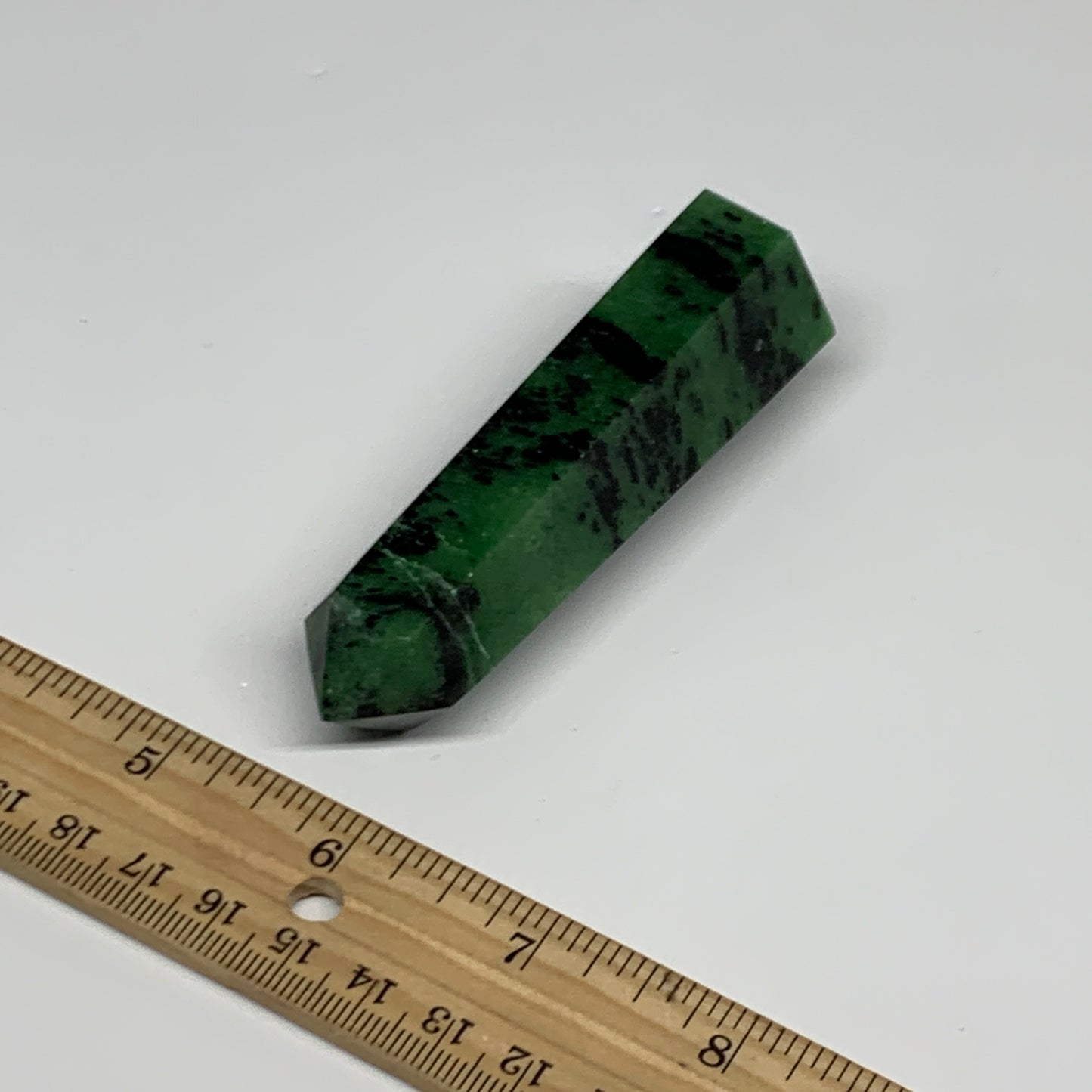 111.9g, 3.5"x1", Natural Ruby Zoisite Tower Point Obelisk @India, B31471