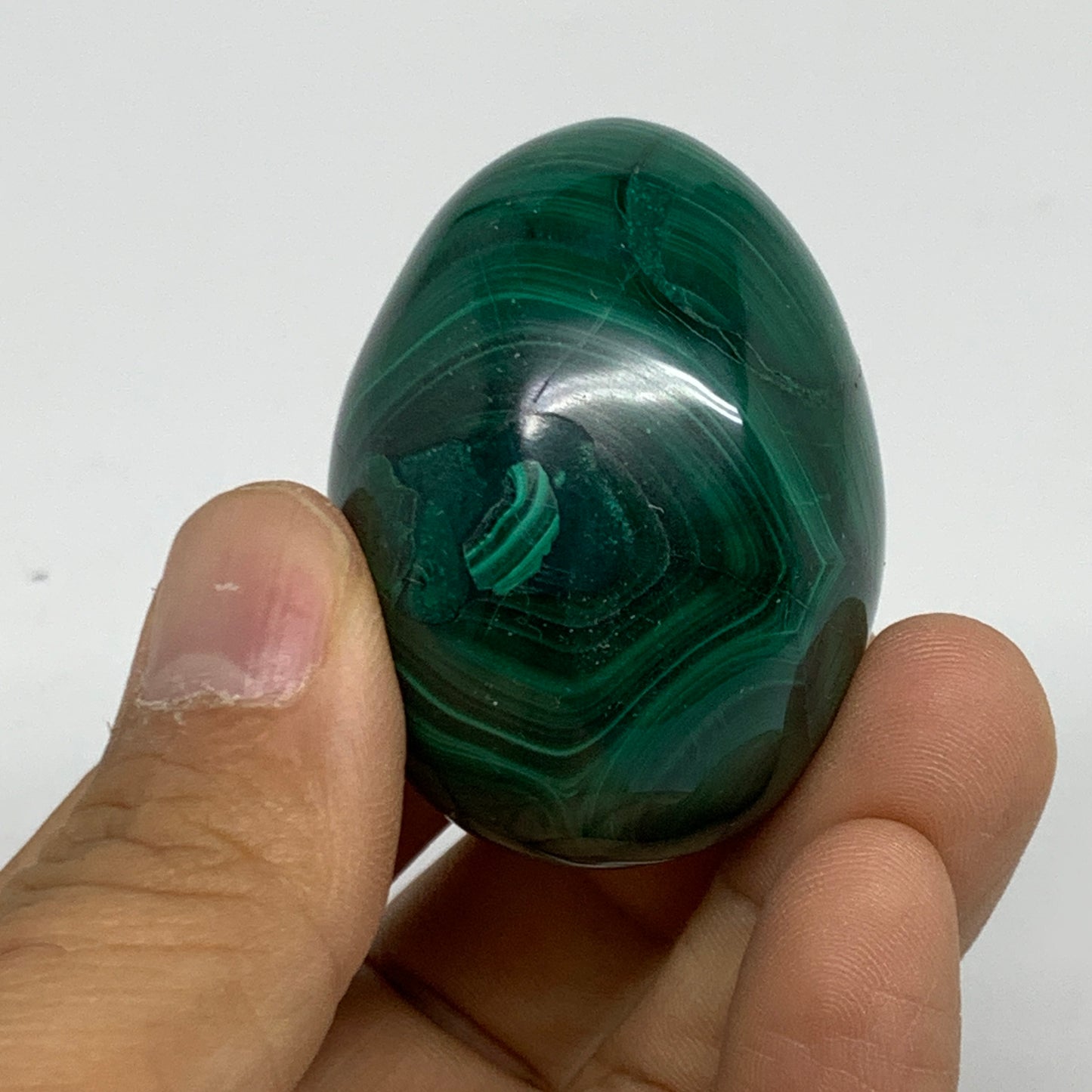 104.5g, 1.8"x1.4", Natural Solid Malachite Egg Polished Gemstone @Congo, B32776