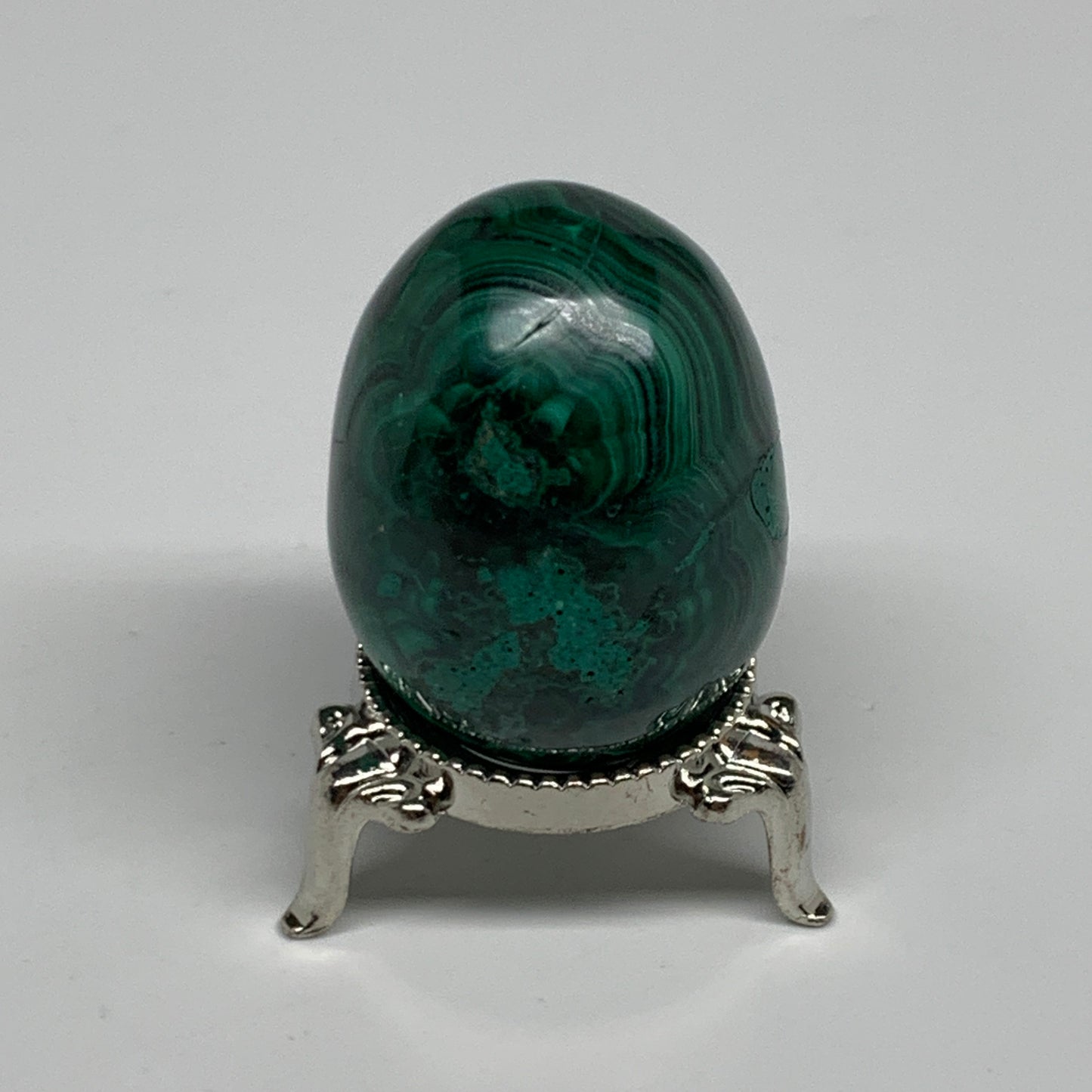 109.9g, 1.8"x1.3", Natural Solid Malachite Egg Polished Gemstone @Congo, B32777