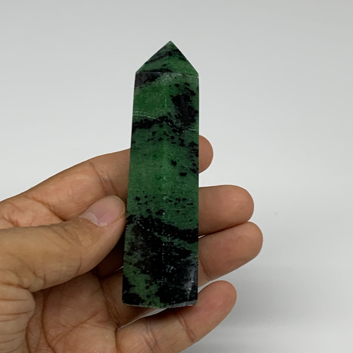 118.2g, 3.4"x1", Natural Ruby Zoisite Tower Point Obelisk @India, B31475