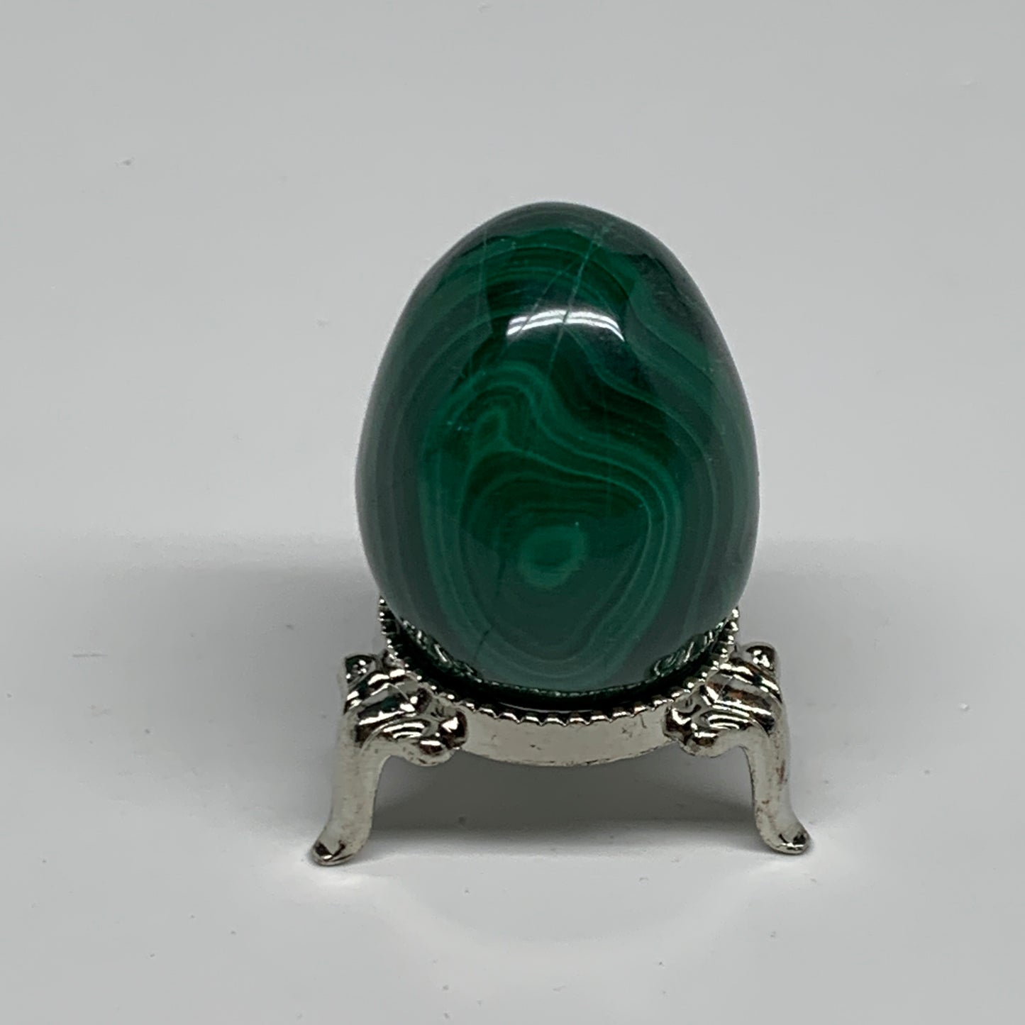 96.3g, 1.7"x1.3", Natural Solid Malachite Egg Polished Gemstone @Congo, B32779