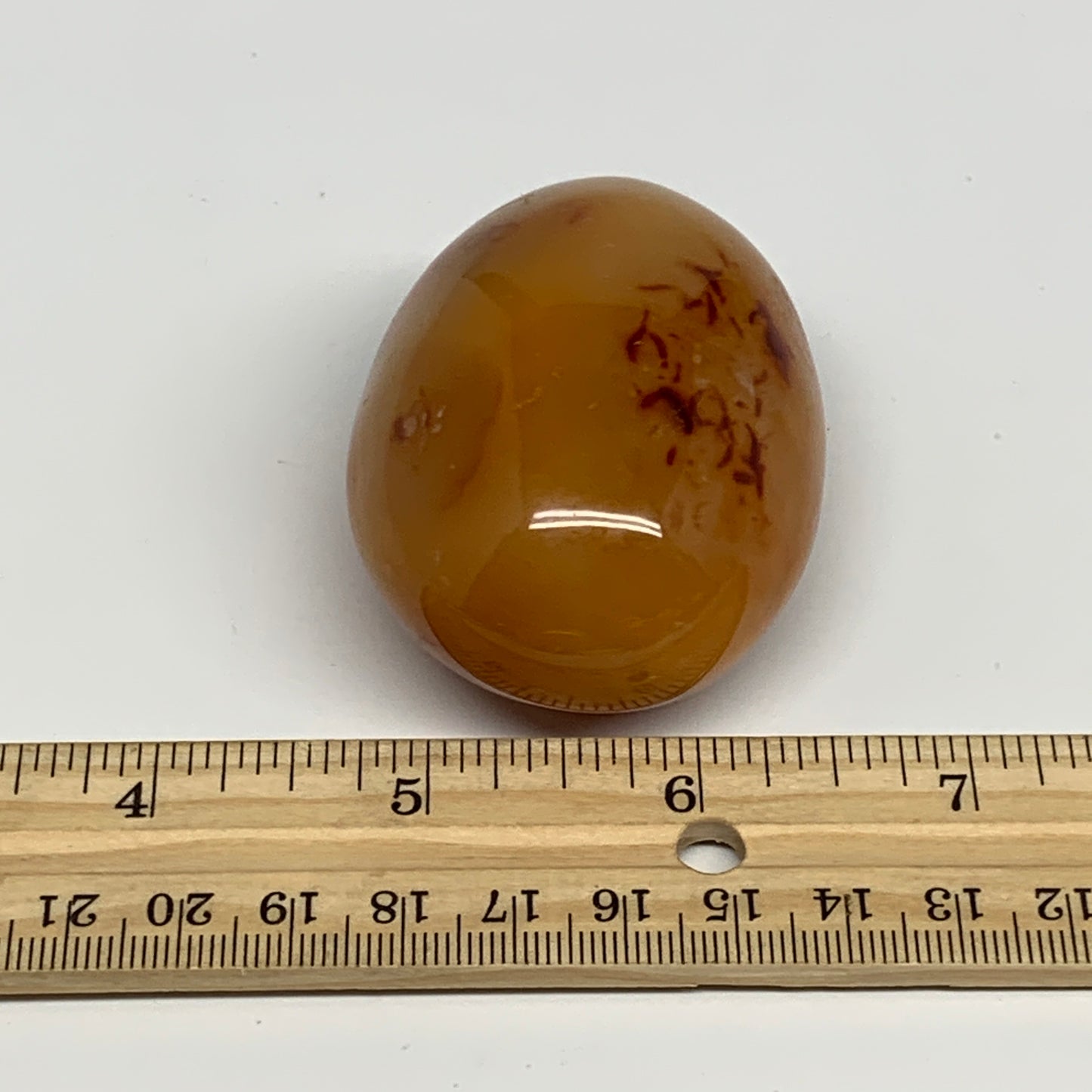 138.9g, 2.5"x1.8"x1.4", Red Carnelian Palm-Stone Gem Crystal Polished, B28398