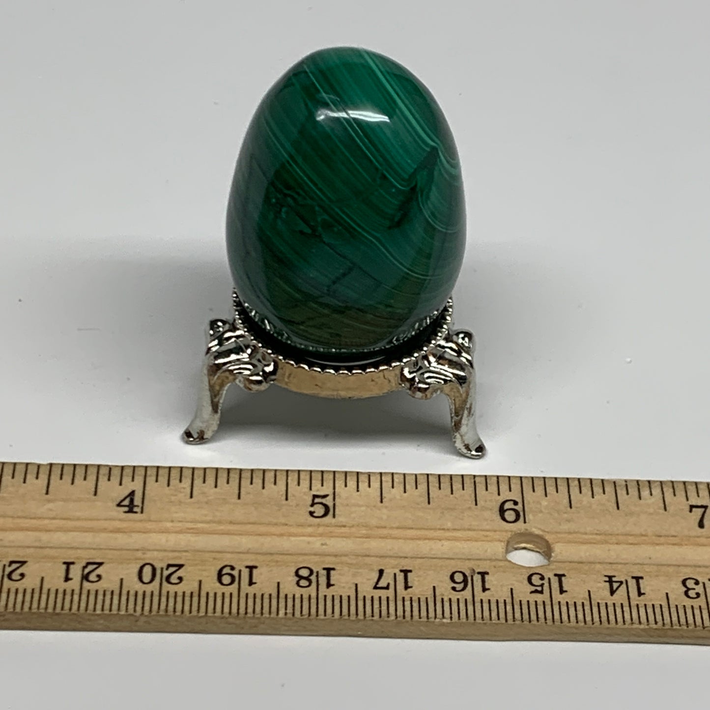 98.44g, 1.8"x1.3", Natural Solid Malachite Egg Polished Gemstone @Congo, B32780