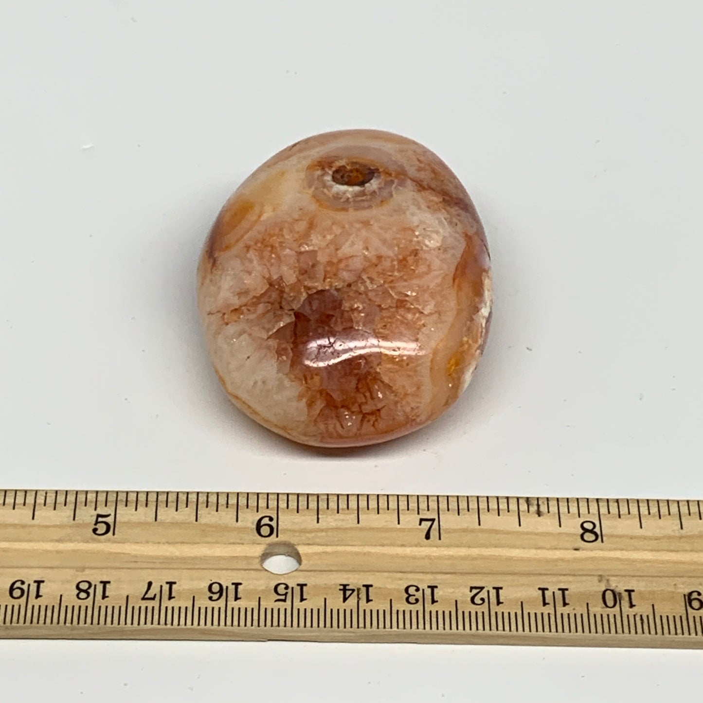 134.7g, 2.5"x2"x1.2", Red Carnelian Palm-Stone Gem Crystal Polished, B28399