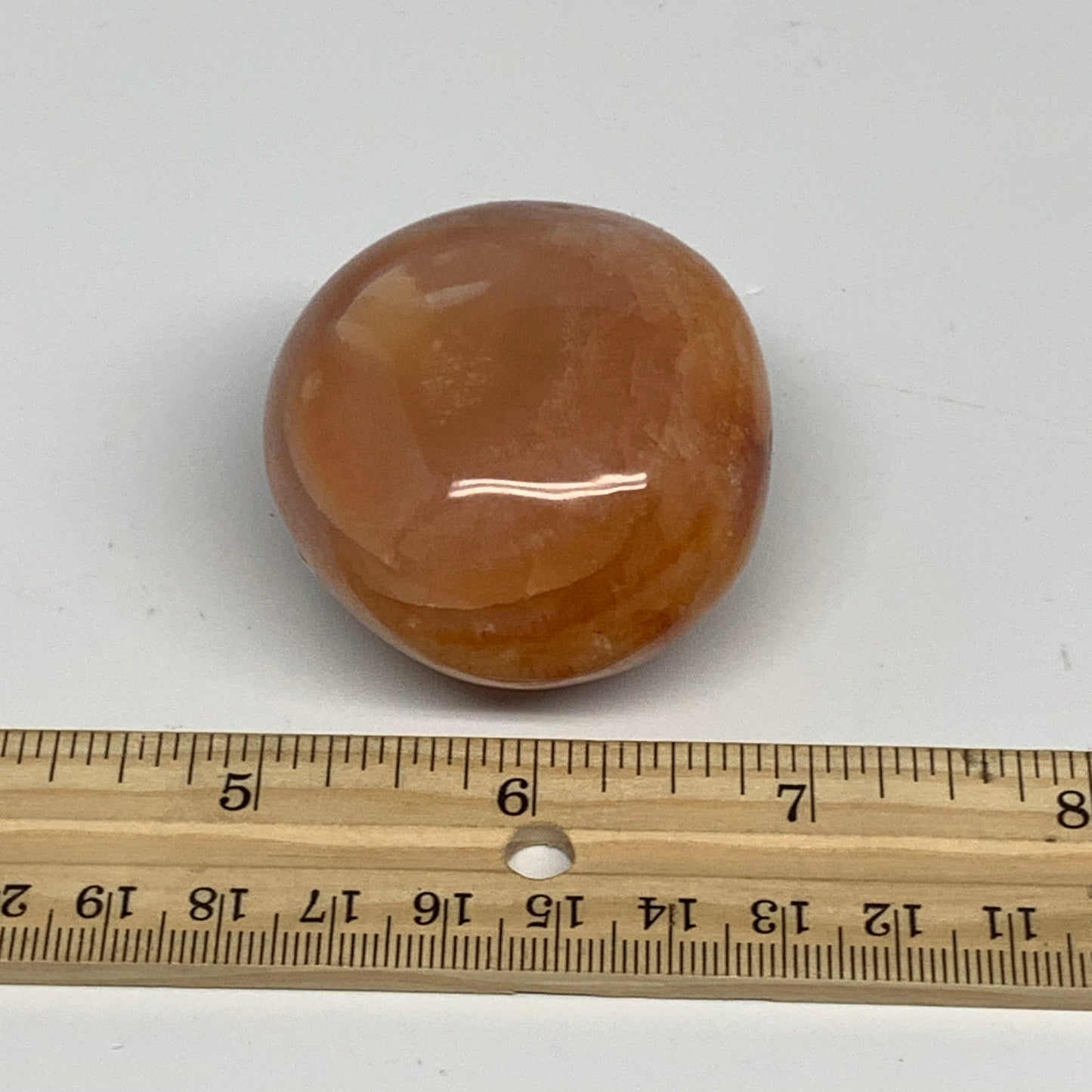 124g, 2.1"x1.9"x1.3", Red Carnelian Palm-Stone Gem Crystal Polished, B28402