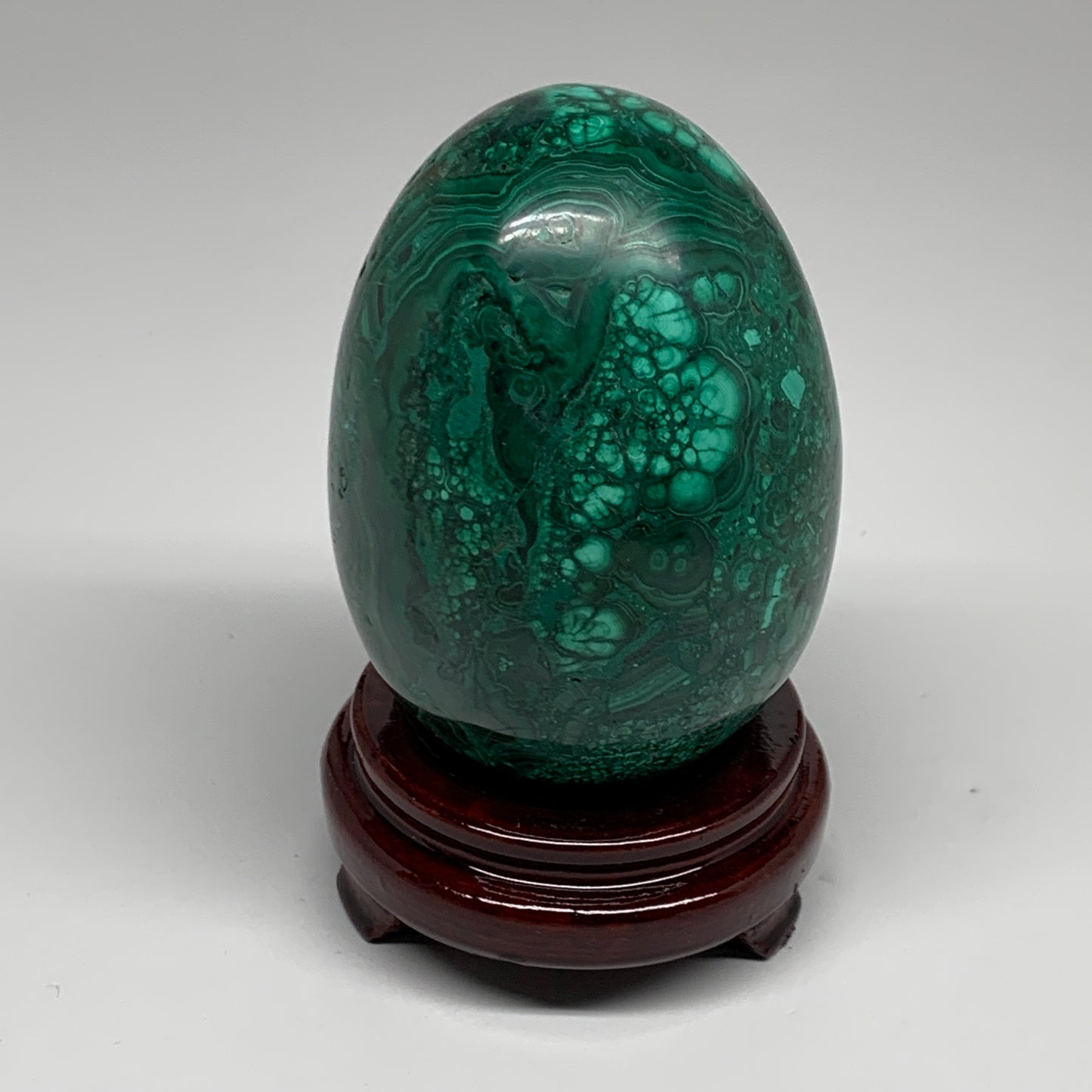 3.42 lbs, 4.8"x3.4", Natural Solid Malachite Egg Polished Gemstone @Congo, B3279