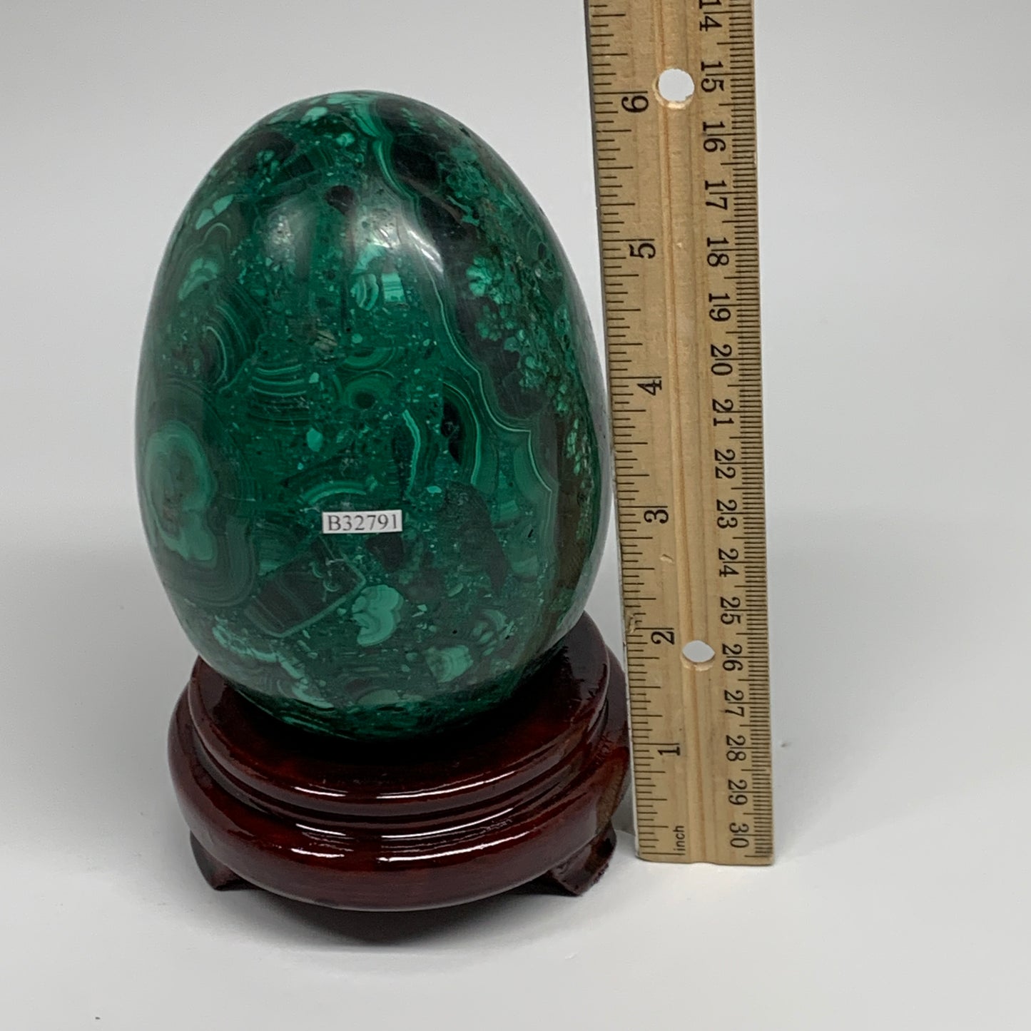 3.42 lbs, 4.8"x3.4", Natural Solid Malachite Egg Polished Gemstone @Congo, B3279