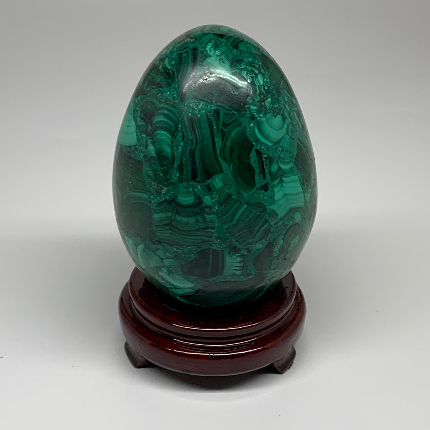 3.86 lbs, 5.2"x3.6", Natural Solid Malachite Egg Polished Gemstone @Congo, B3279