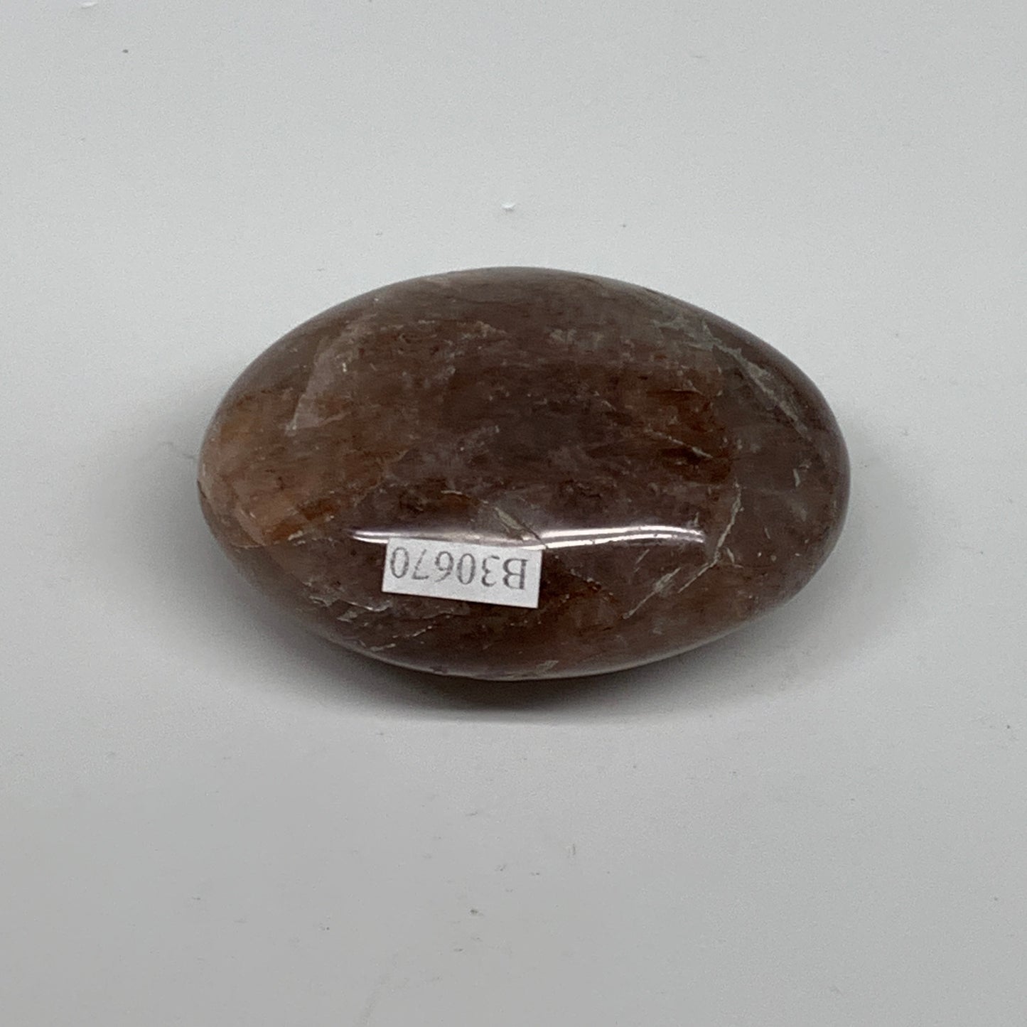 103.9g,2.3"x1.8"x1", Red Hematoid Fire Quartz Palm-Stone Crystal Polished, B3067