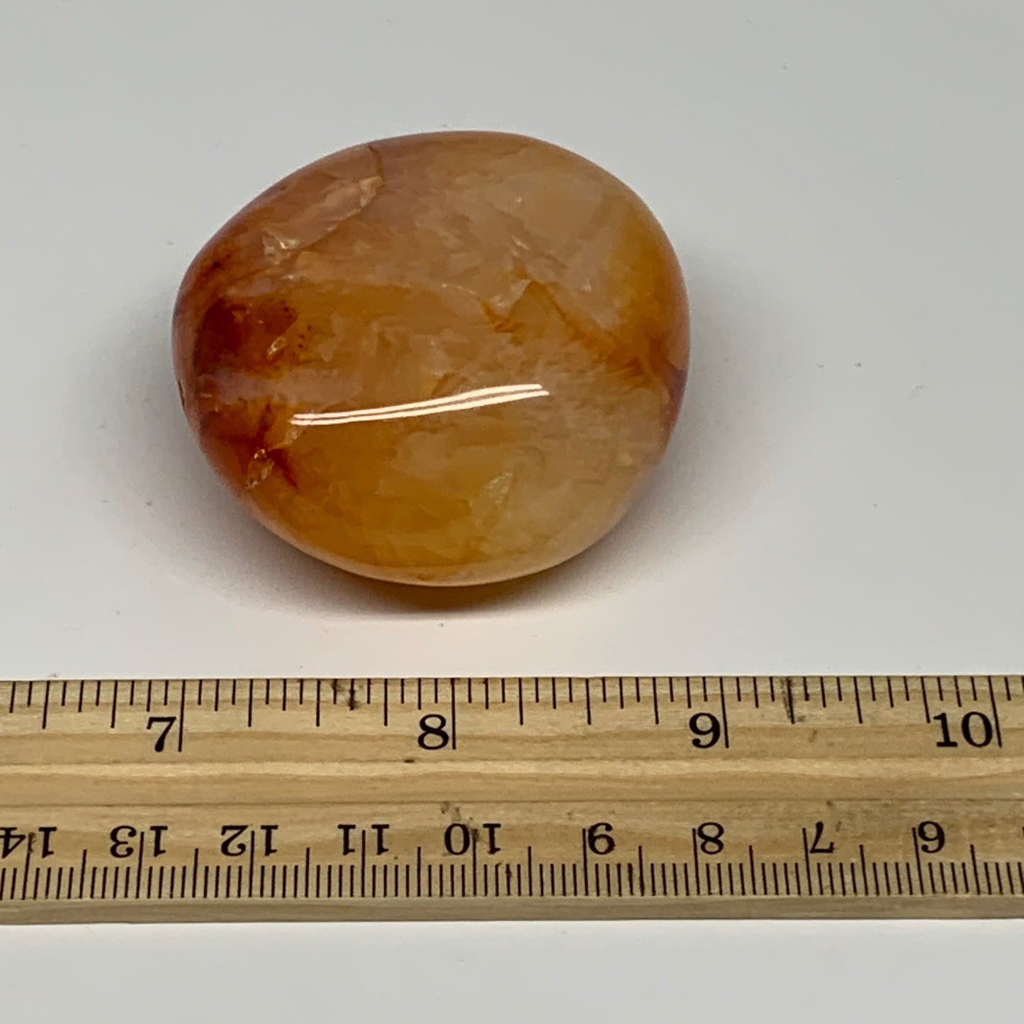 114.7g, 2.1"x2"x1.3", Red Carnelian Palm-Stone Gem Crystal Polished, B28433