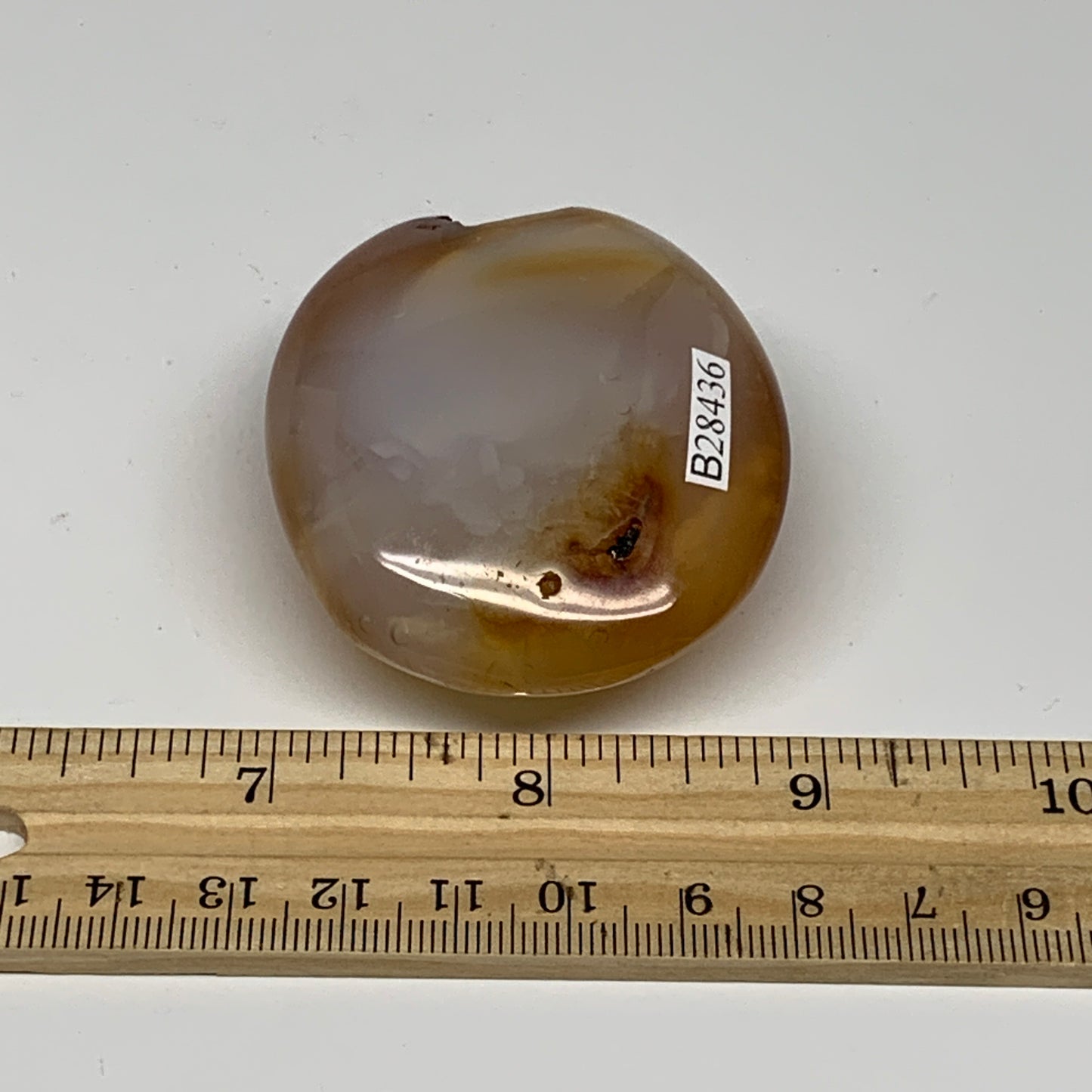 106.4g, 2.4"x2"x1.1", Red Carnelian Palm-Stone Gem Crystal Polished, B28436