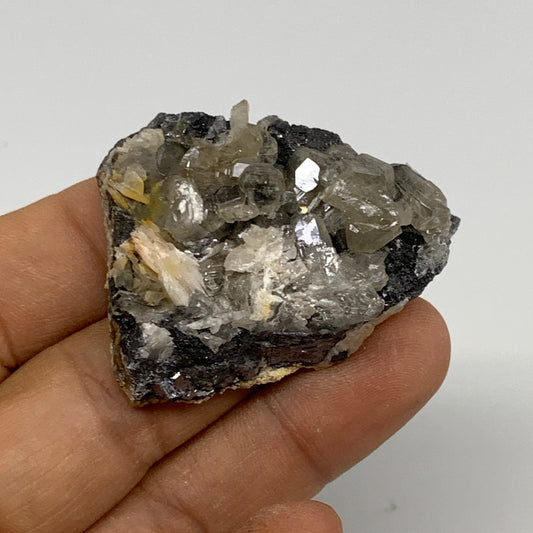 74.8g, 1.7"x1.4"x0.8", Cerussite Galena On Barite Mineral Specimen, B33492
